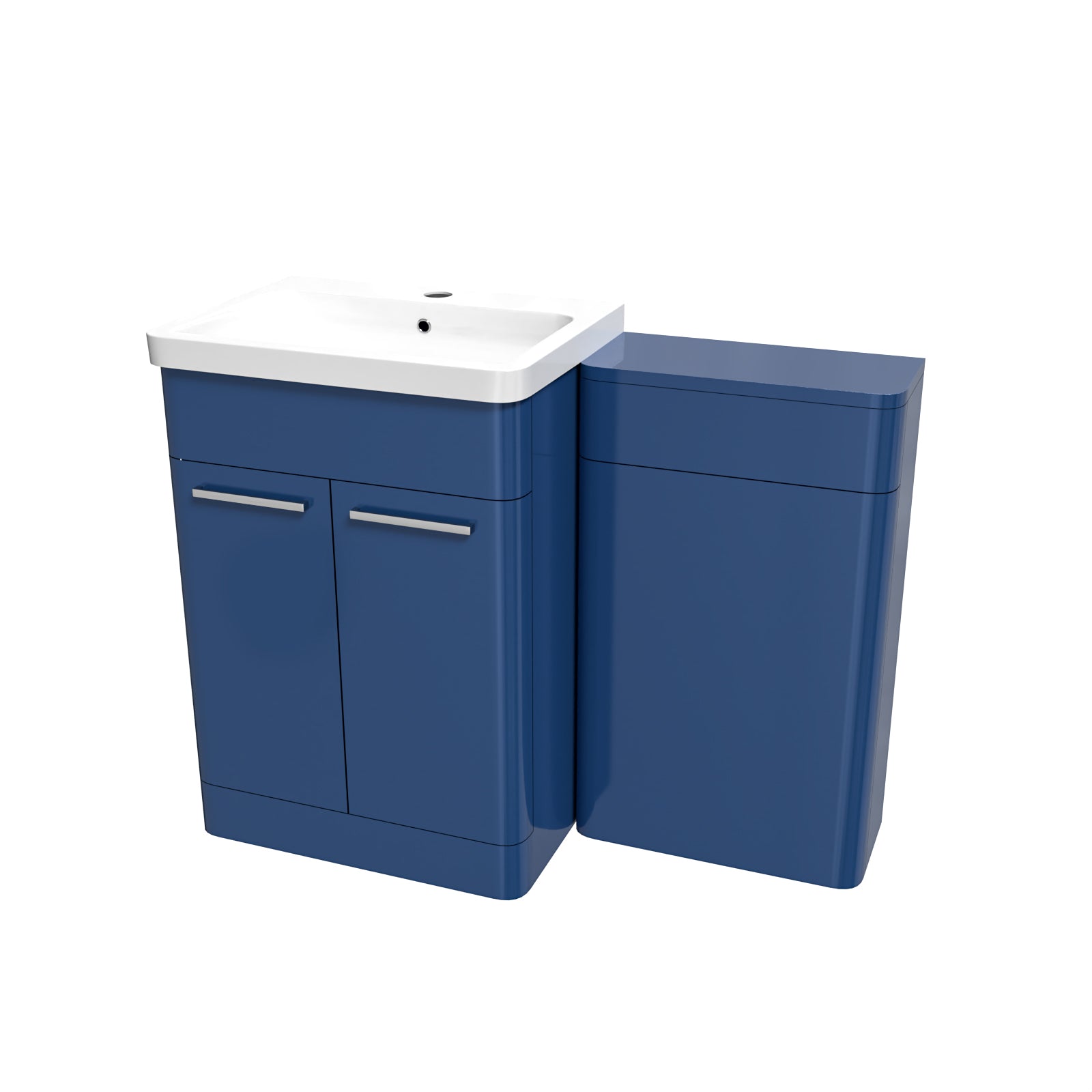 Afern Matt Blue 1100mm Freestanding Cabinet Ceramic Basin & WC Unit