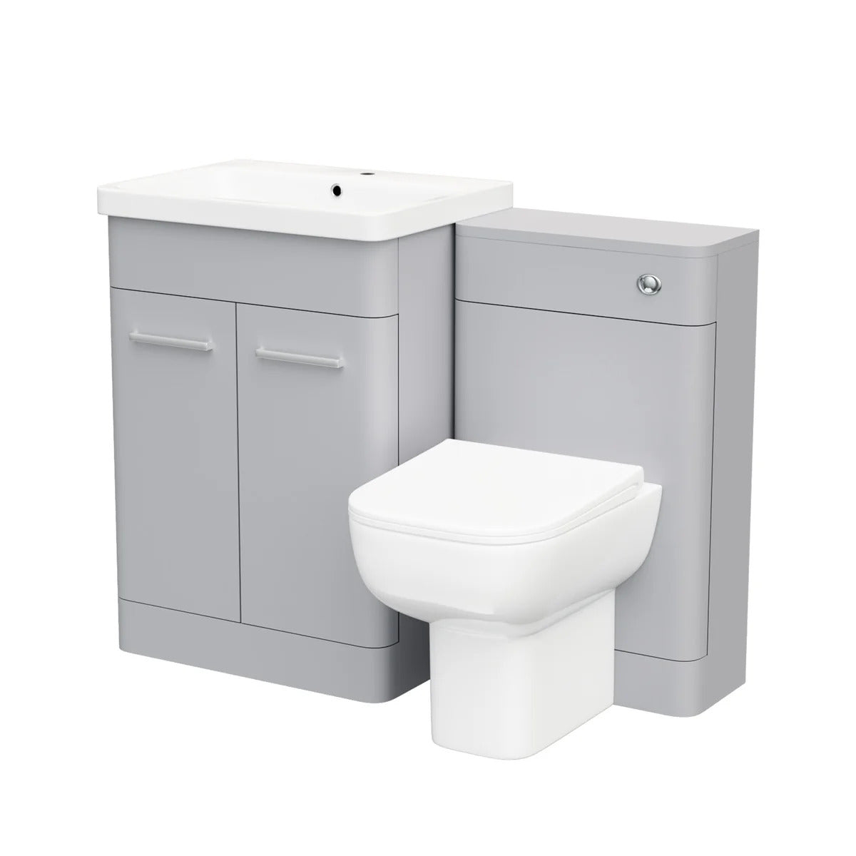 Afern 1100mm Matte Grey Freestanding Vanity WC Unit & Rimless BTW Toilet