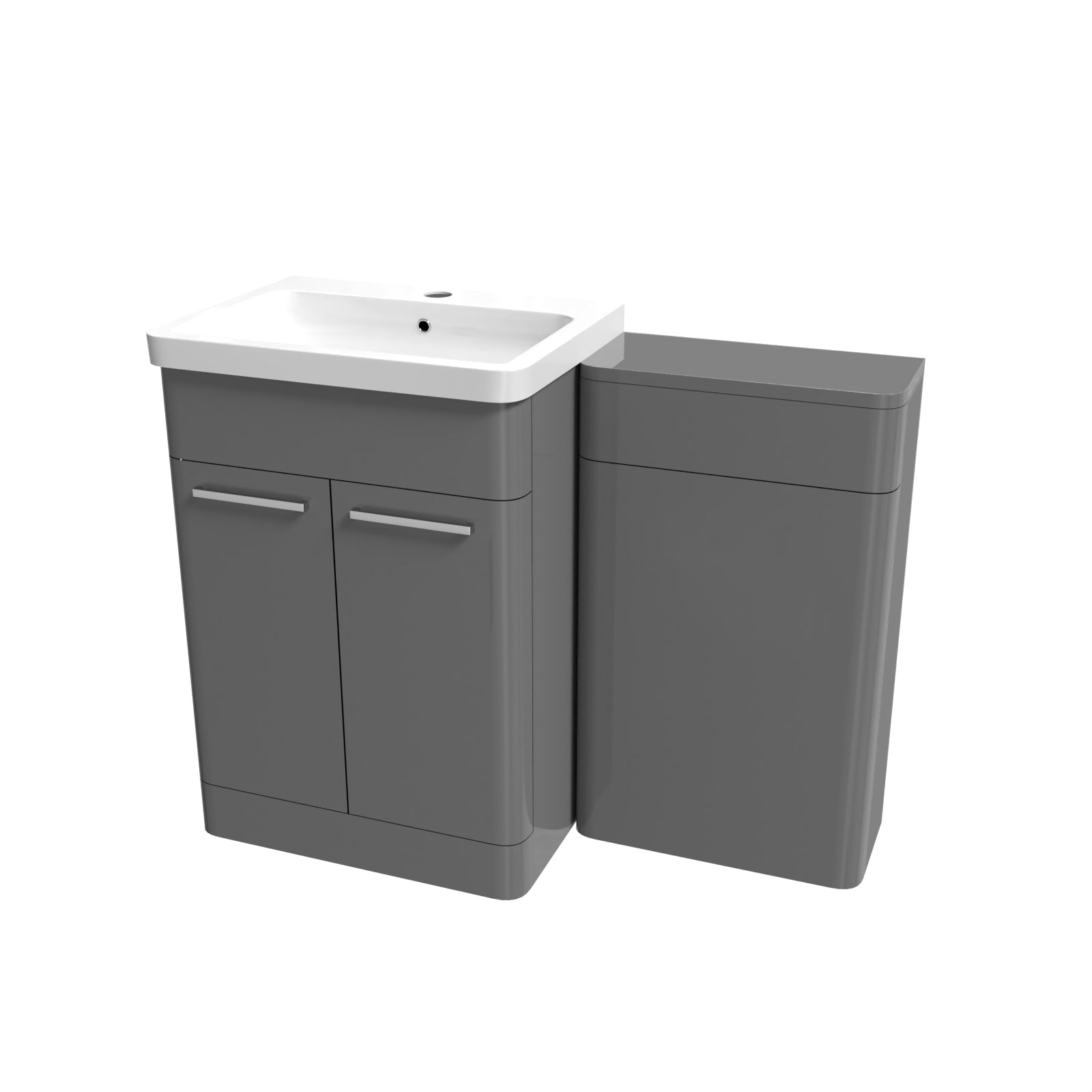 Afern Grey 1100mm Freestanding Cabinet Ceramic Basin & WC Unit