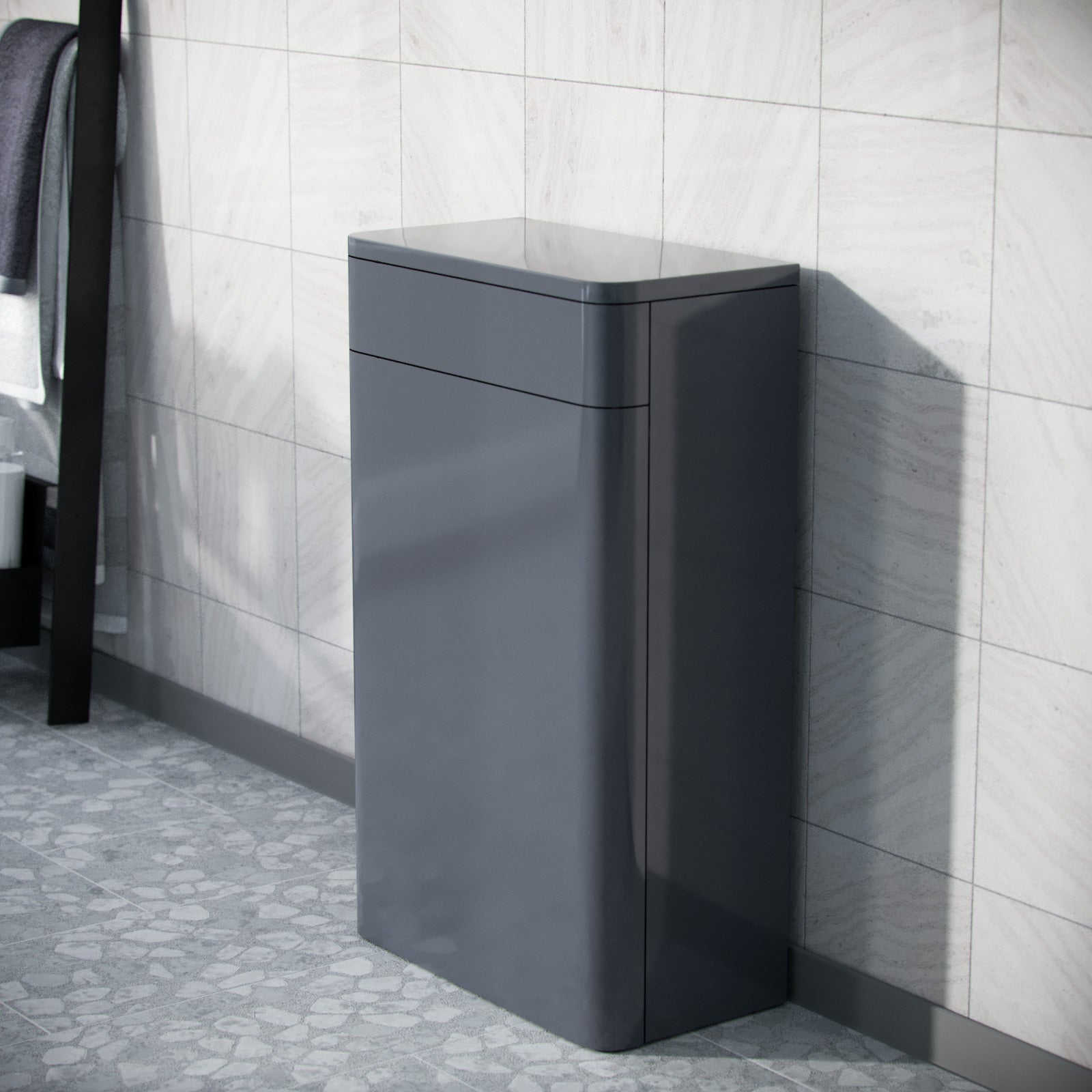 Afern Grey 500mm Back to Wall WC Unit Flat Pack