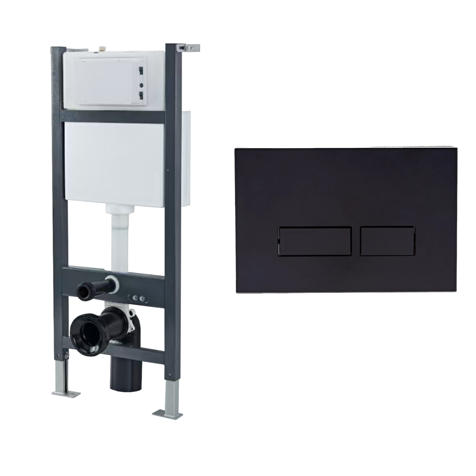 Conceal Cistern with Plate # Flush Plate_Matt Black Square Button Flush Plate Contemporary # Hover
