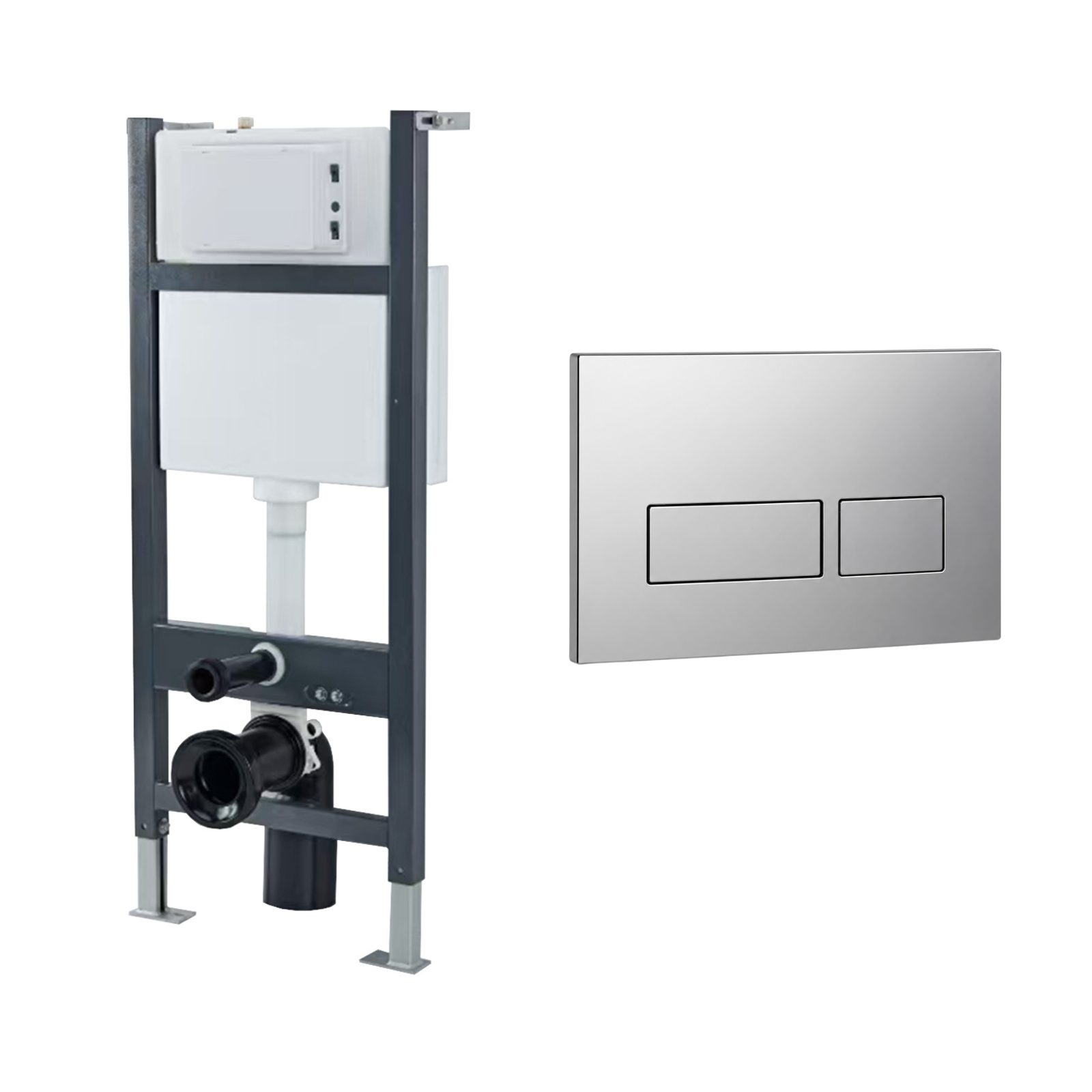 Conceal Cistern with Plate # Flush Plate_Chrome Square Button Flush Plate Contemporary # Hover