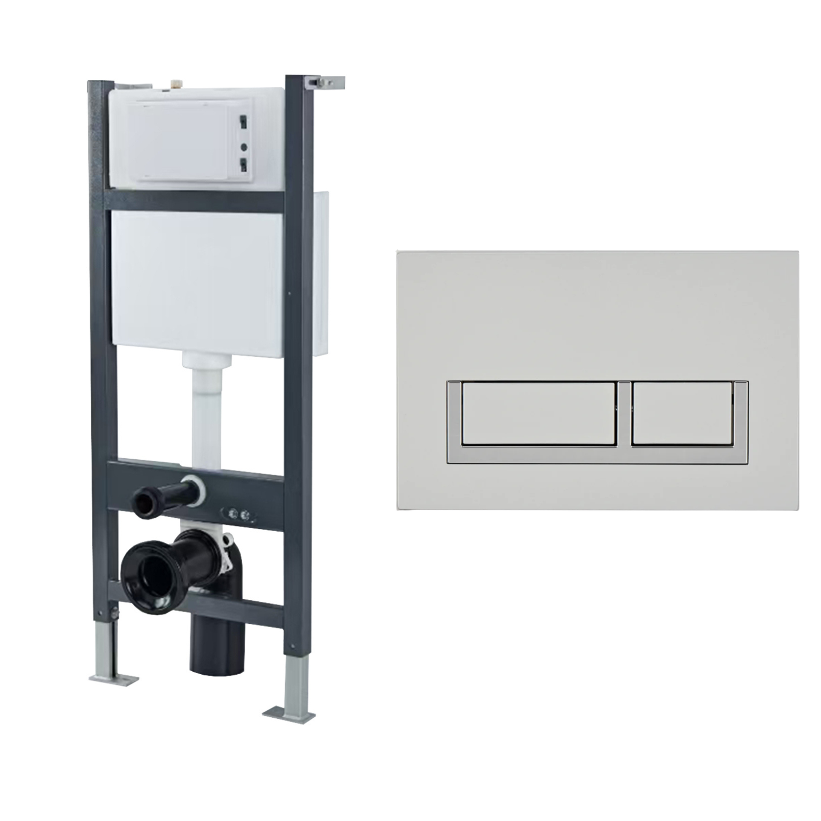 Conceal Cistern with Plate # Flush Plate_Chrome Modern Square Button # Hover