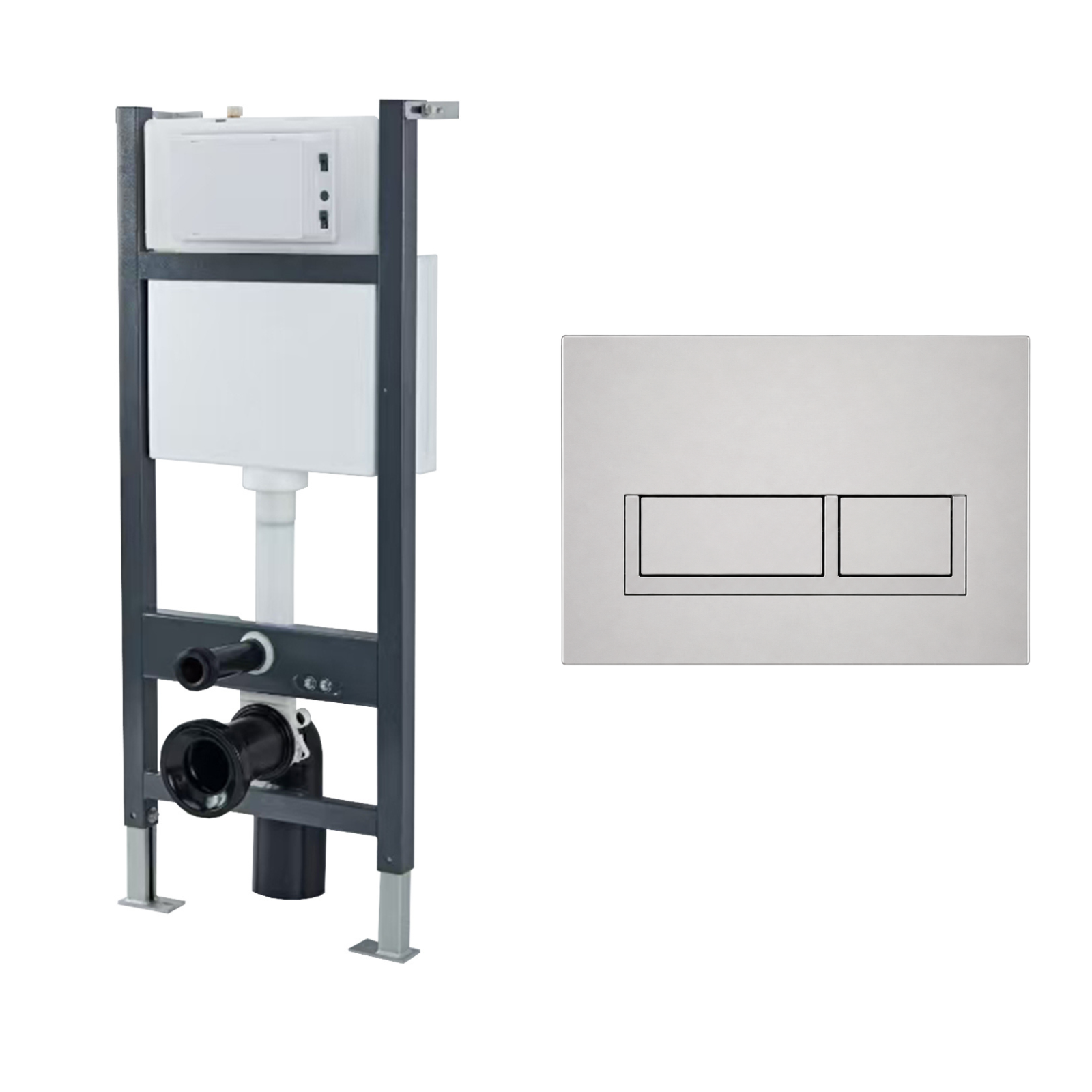Conceal Cistern with Plate # Flush Plate_Chrome Square Button # Hover