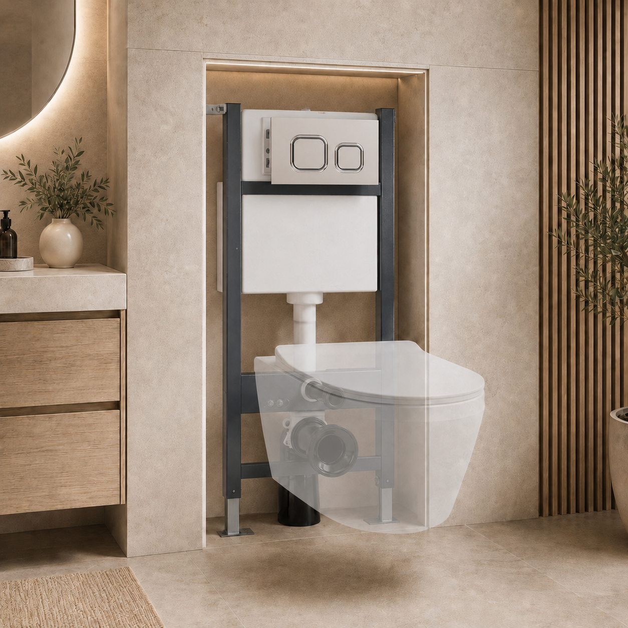 Conceal Cistern with Plate # Flush Plate_Avant Chrome Square Button