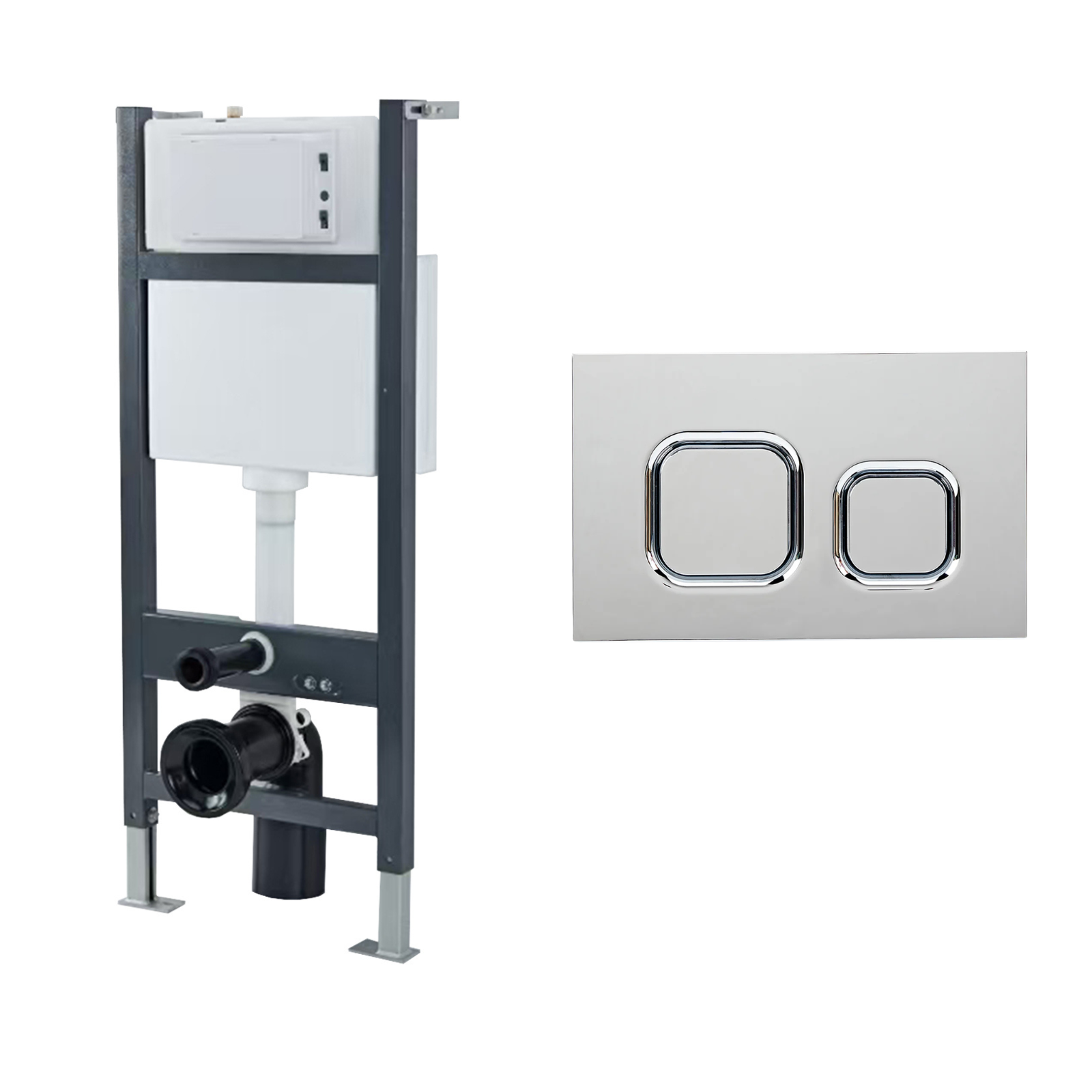 Conceal Cistern with Plate # Flush Plate_Avant Chrome Square Button # Hover
