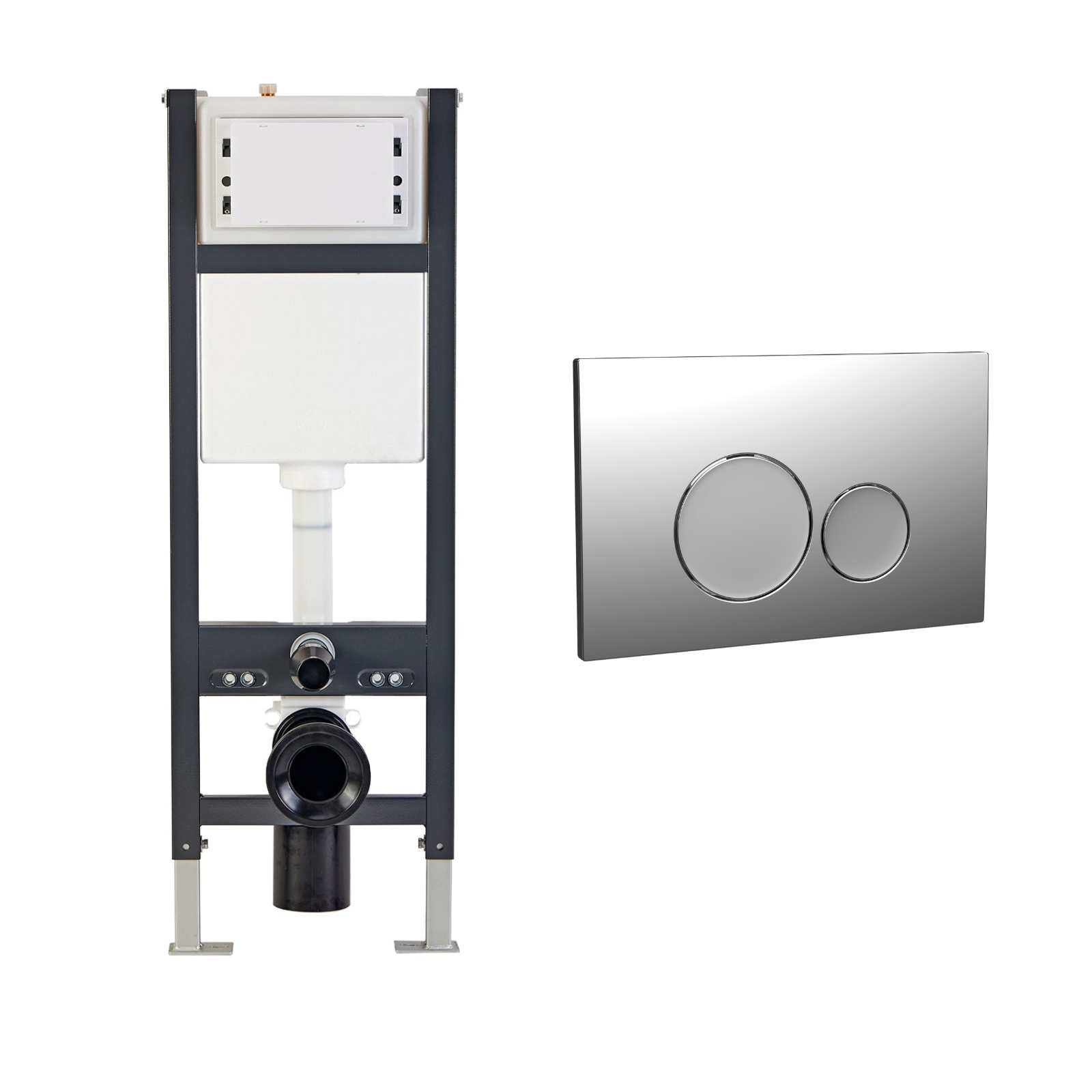 Conceal Cistern with Plate # Flush Plate_Elegant Chrome Round Button Flush Plate # Hover