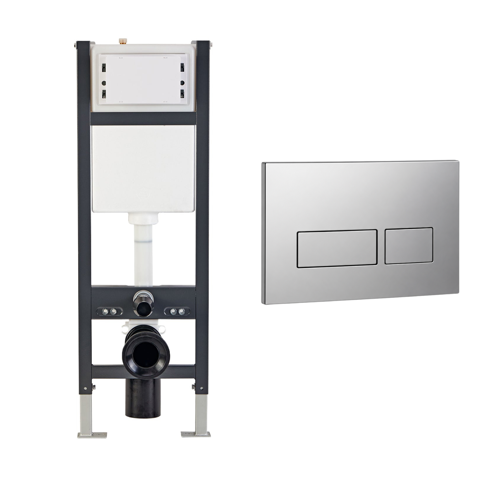 Conceal Cistern with Plate # Flush Plate_Chrome Square Button Flush Plate Contemporary # Hover