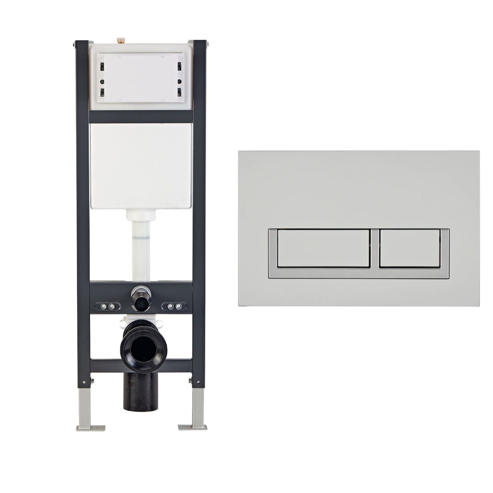 Conceal Cistern with Plate # Flush Plate_Chrome Modern Square Button Flush Plate # hover