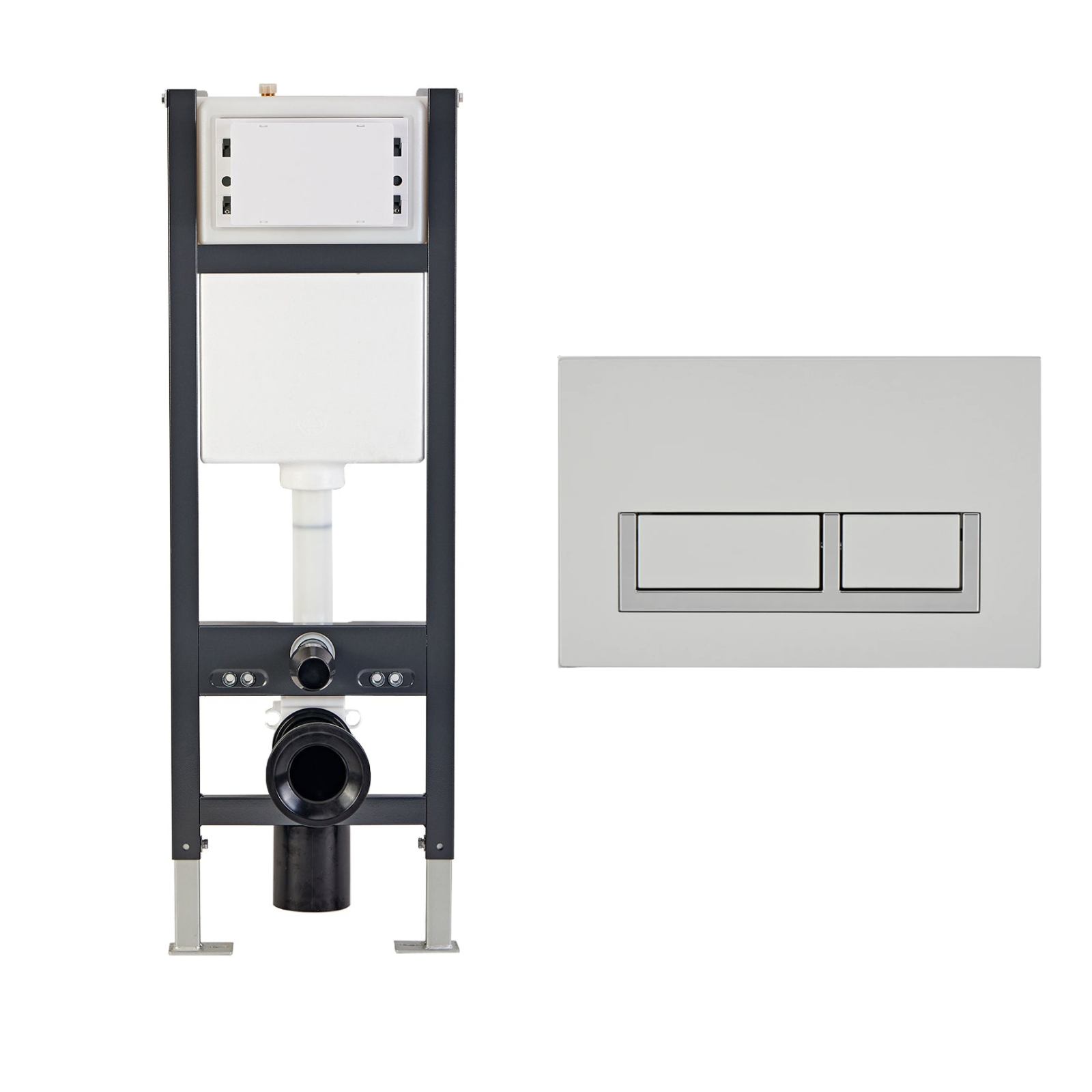 Conceal Cistern with Plate # Flush Plate_Chrome Square Button Flush Plate # Hover