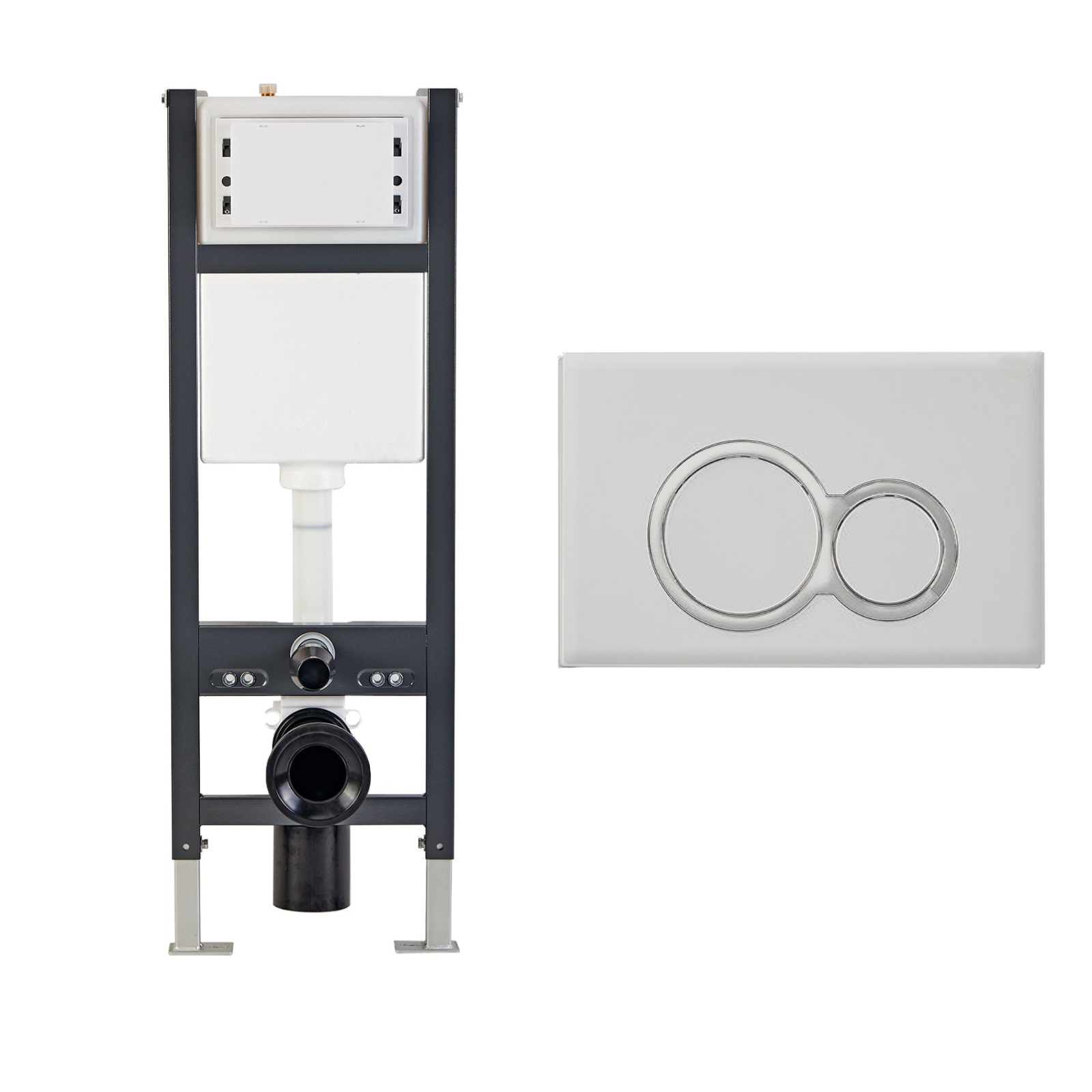 Conceal Cistern with Plate # Flush Plate_Chrome Round Button Flush Plate # Hover