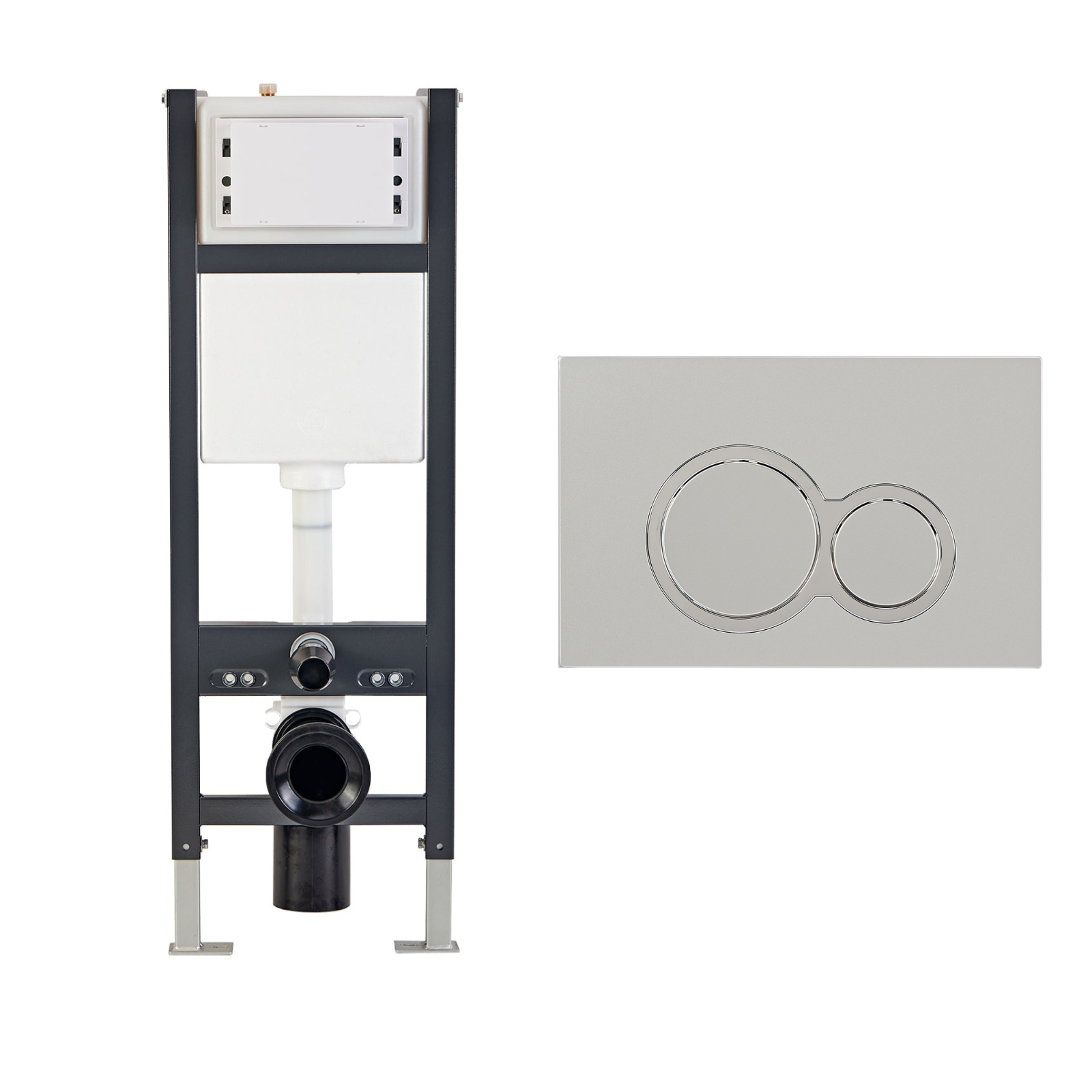Conceal Cistern with Plate # Flush Plate_Chrome Modern Round Button Flush Plate # Hover