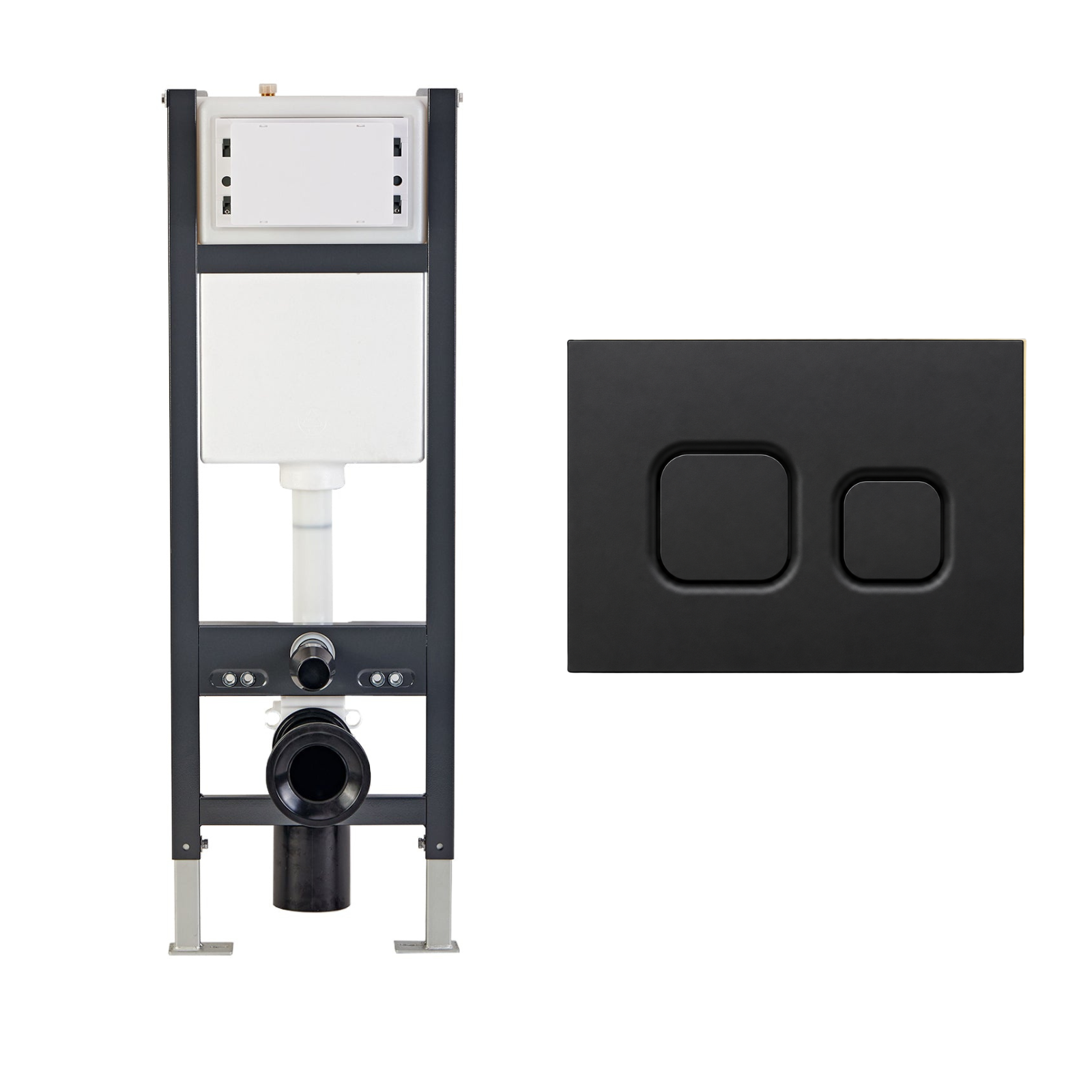Conceal Cistern with Plate # Flush Plate_Avant Matt Black Square Button Dual Flush Plate # Hover