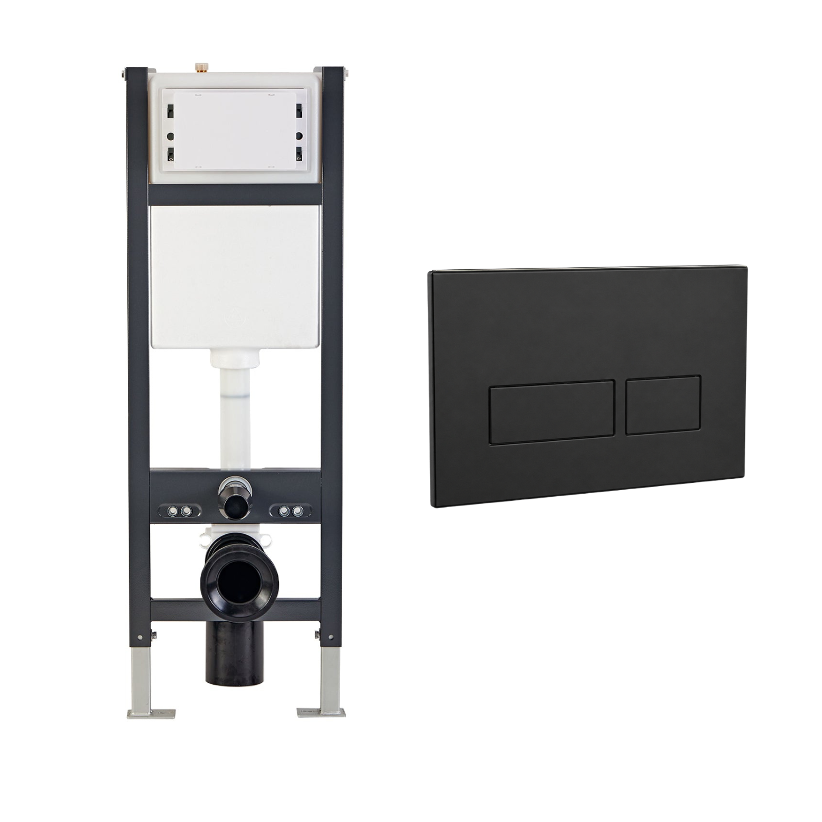 Conceal Cistern with Plate # Flush Plate_Matt Black Square Button Flush Plate Contemporary # Hover