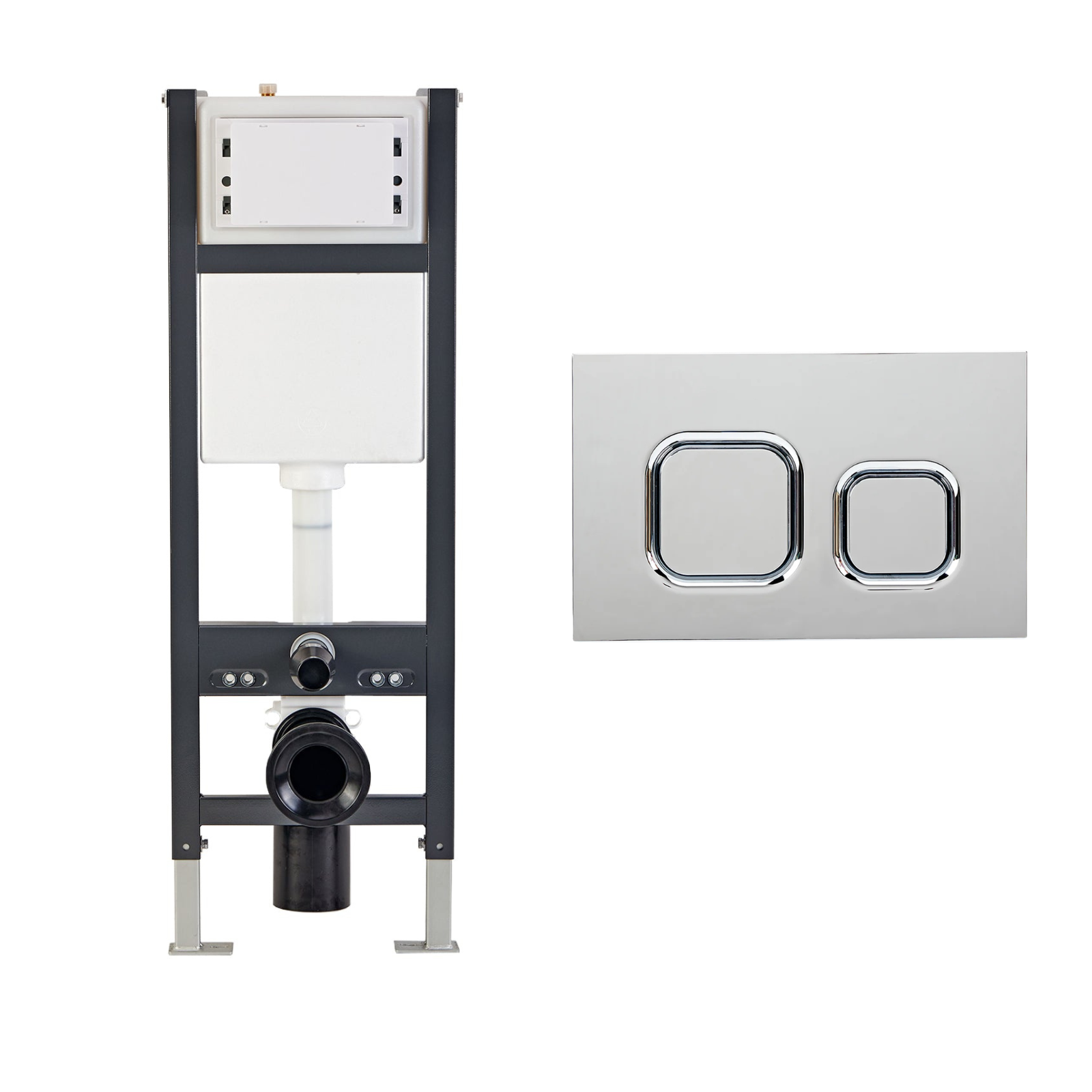 Conceal Cistern with Plate # Flush Plate_Avant Chrome Square Button Flush Plate # Hover