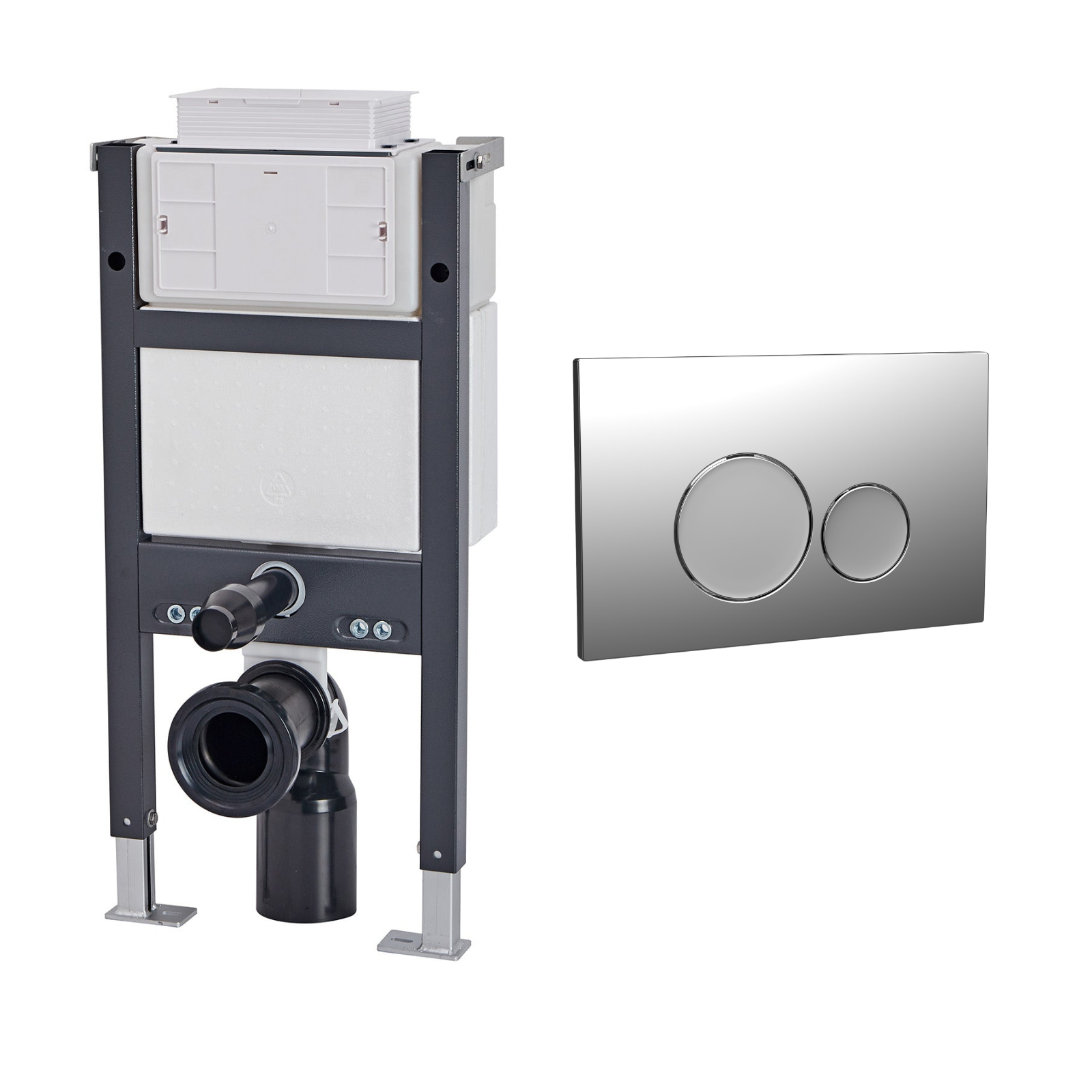 Conceal Cistern with Plate # Flush Plate_Chrome Round Buttons # hover
