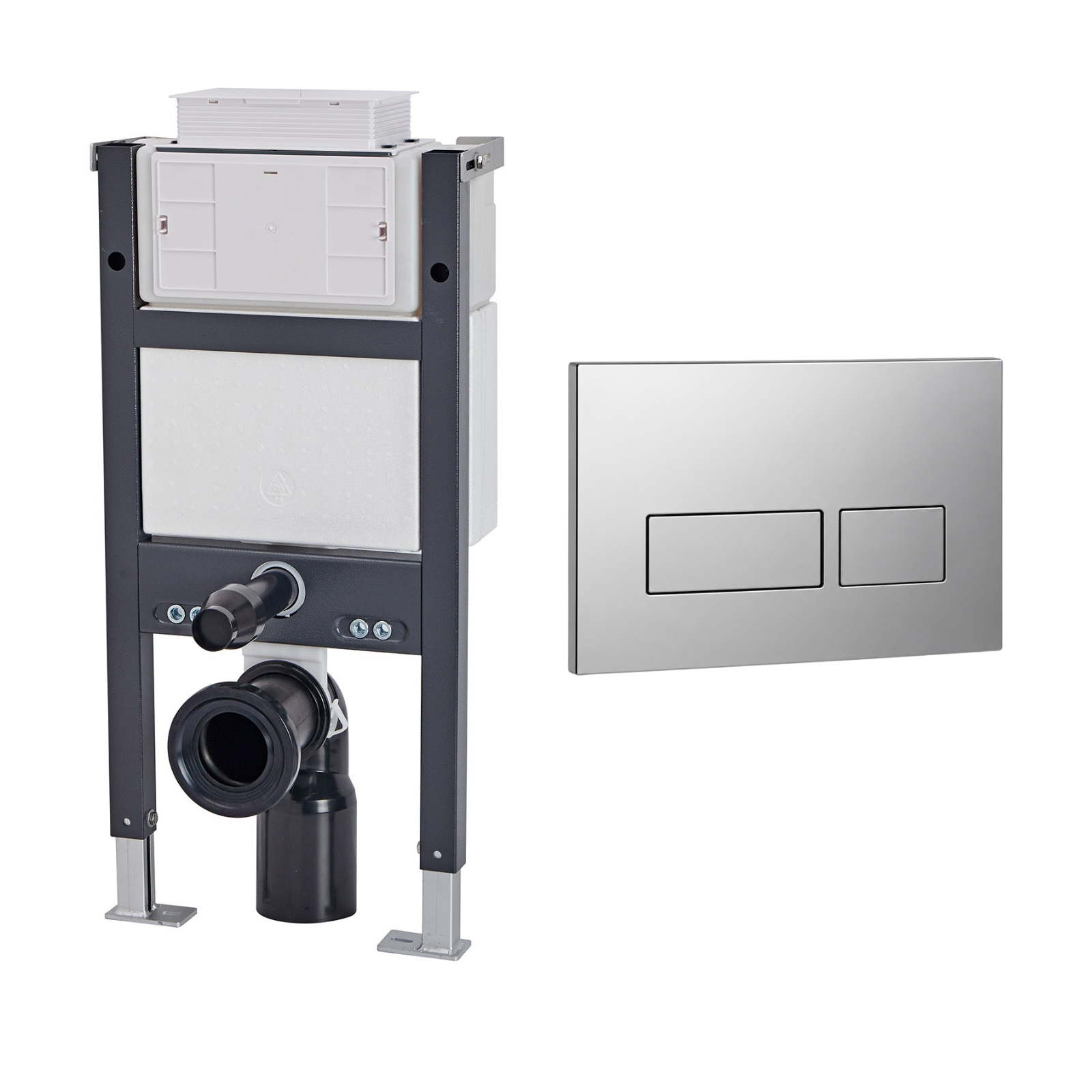 Conceal Cistern with Plate # Flush Plate_Chrome Rectangle Buttons # Hover