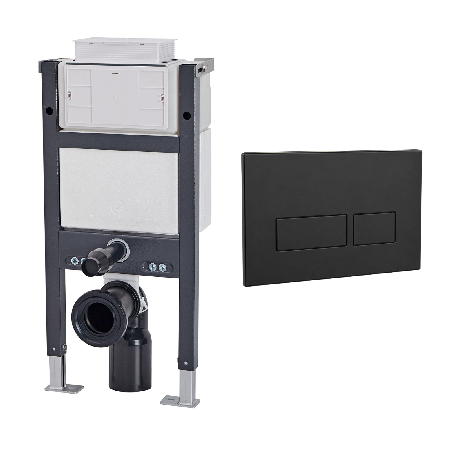 Conceal Cistern with Plate # Flush Plate_Matte Black Rectangle Buttons # Hover