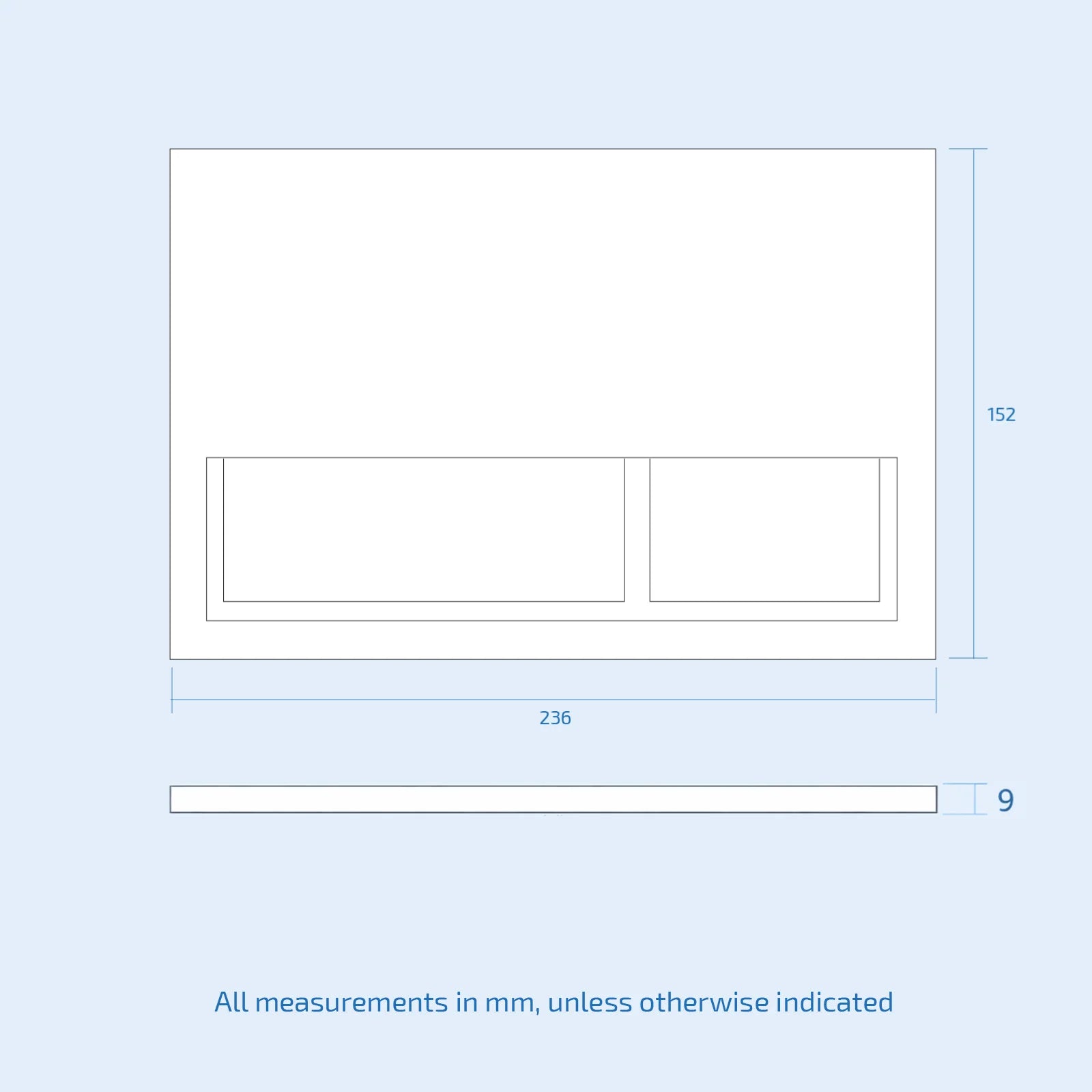 Conceal Cistern with Plate # Flush Plate_Chrome Square Button Flush Plate