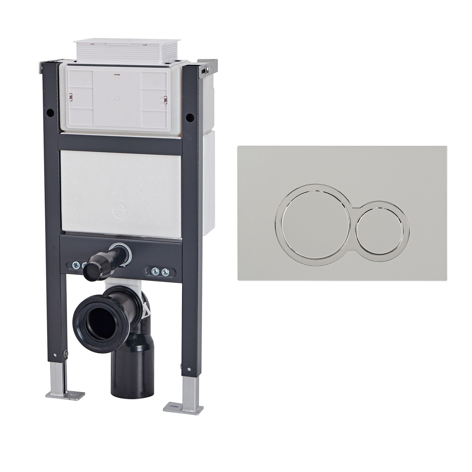 Conceal Cistern with Plate # Flush Plate_Chrome Round Flush Buttons # hover