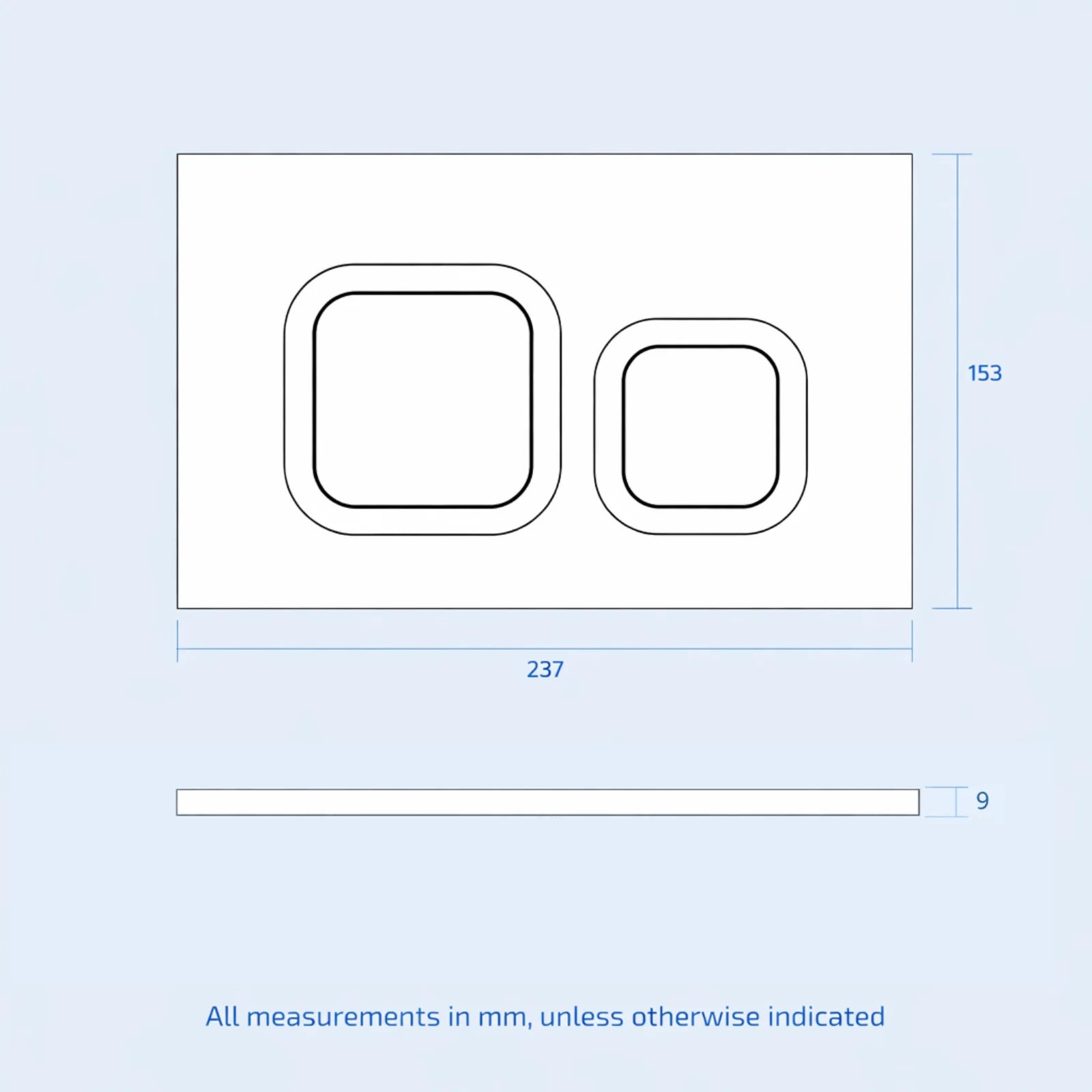 Conceal Cistern with Plate # Flush Plate_Avant Chrome Square Button