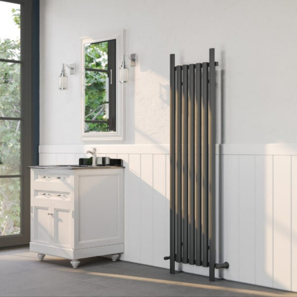 Kartell BRUNSWICK 1775mm H x 470mm W Grey Vertical Aluminium Radiator - ALFLR-1-1807-GY