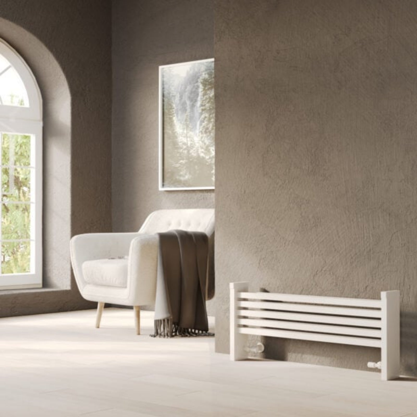 Kartell NOVA SCOTIA 420mm H x 800mm W White Horizontal Aluminium Radiator - ALFLR-2-810-WT