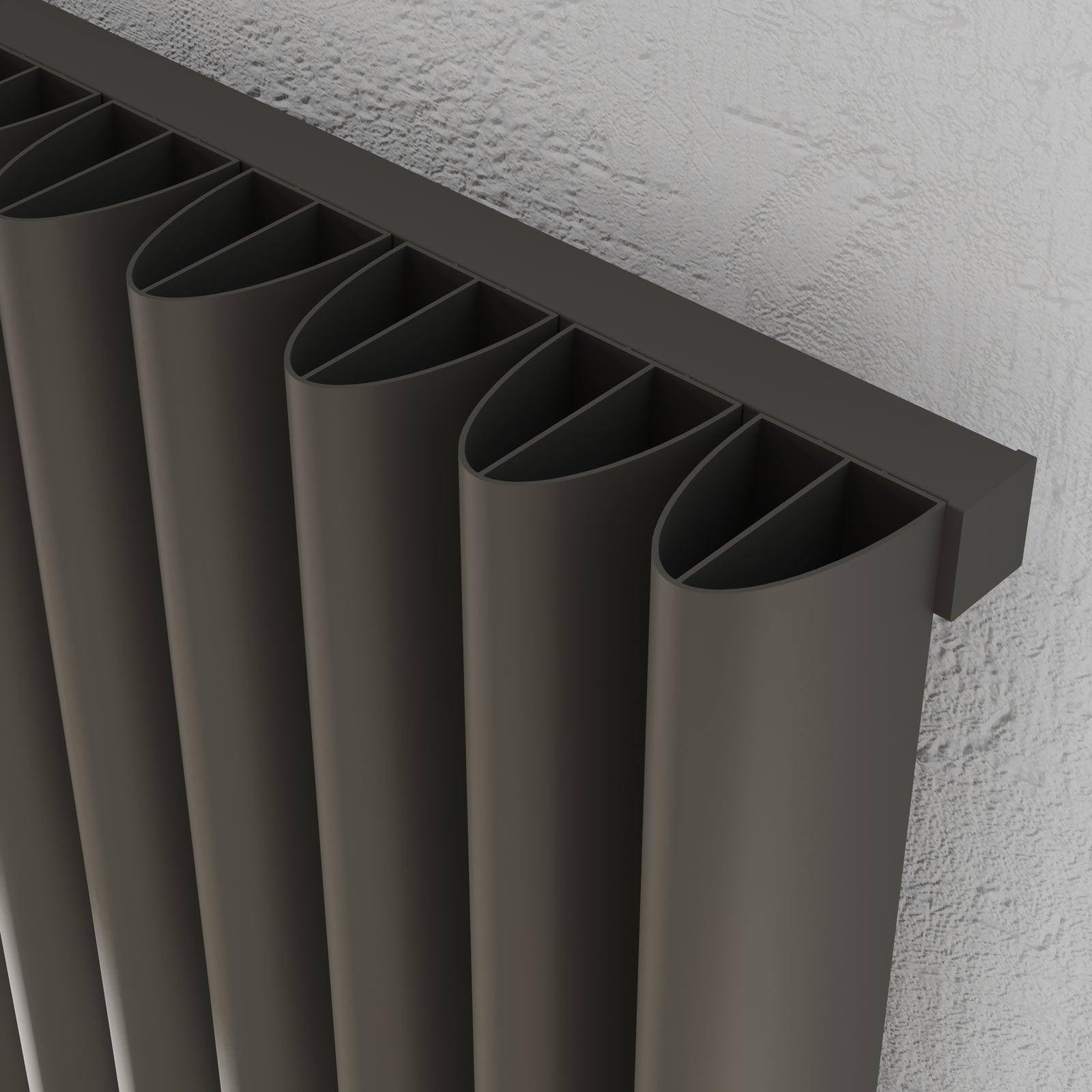 Kartell TORONTO 1775mm H x 490mm W Grey Vertical Aluminium Radiator - ALRAD-1-1809-GY