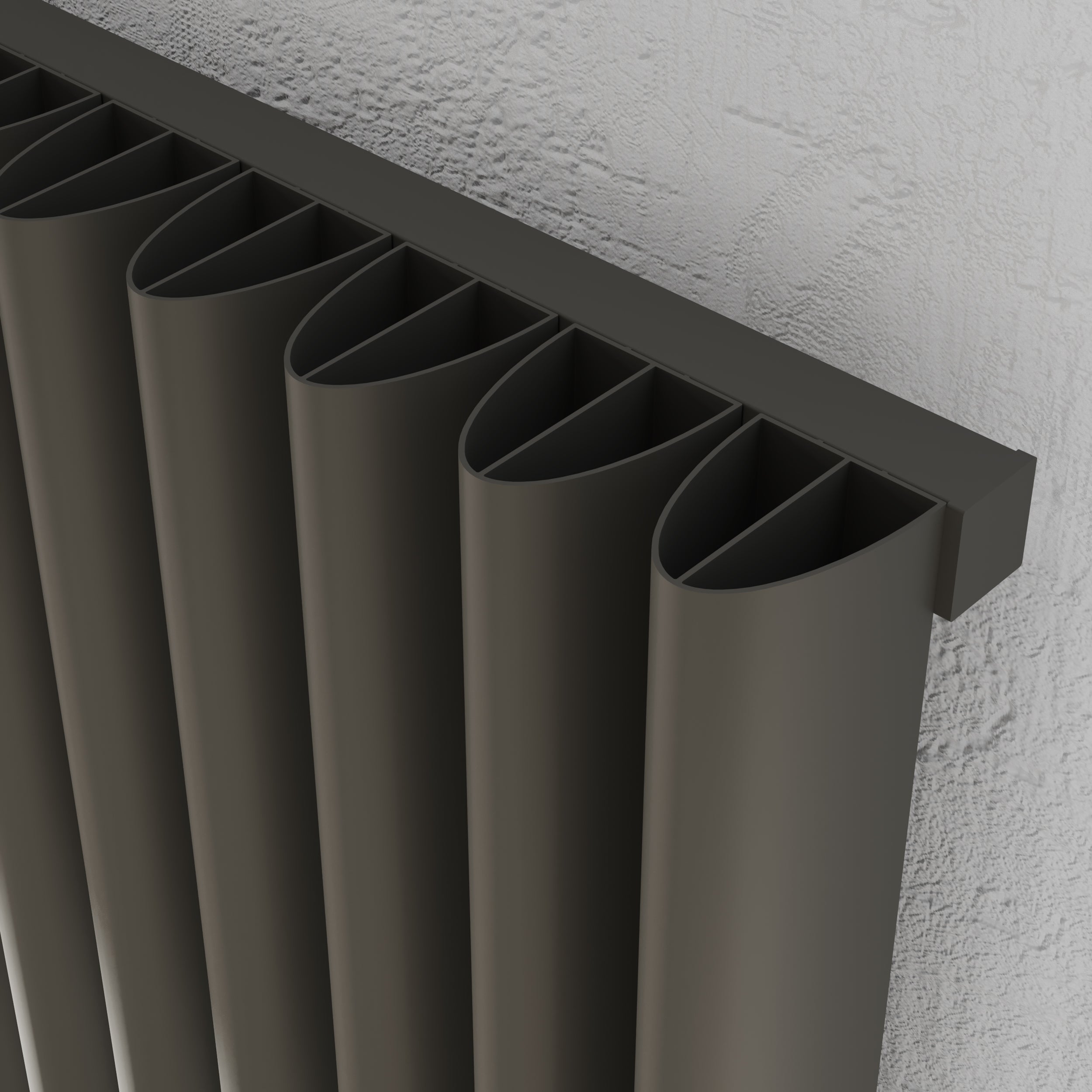 Kartell TORONTO 1775mm H x 490mm W Grey Vertical Aluminium Radiator - ALRAD-1-1809-GY