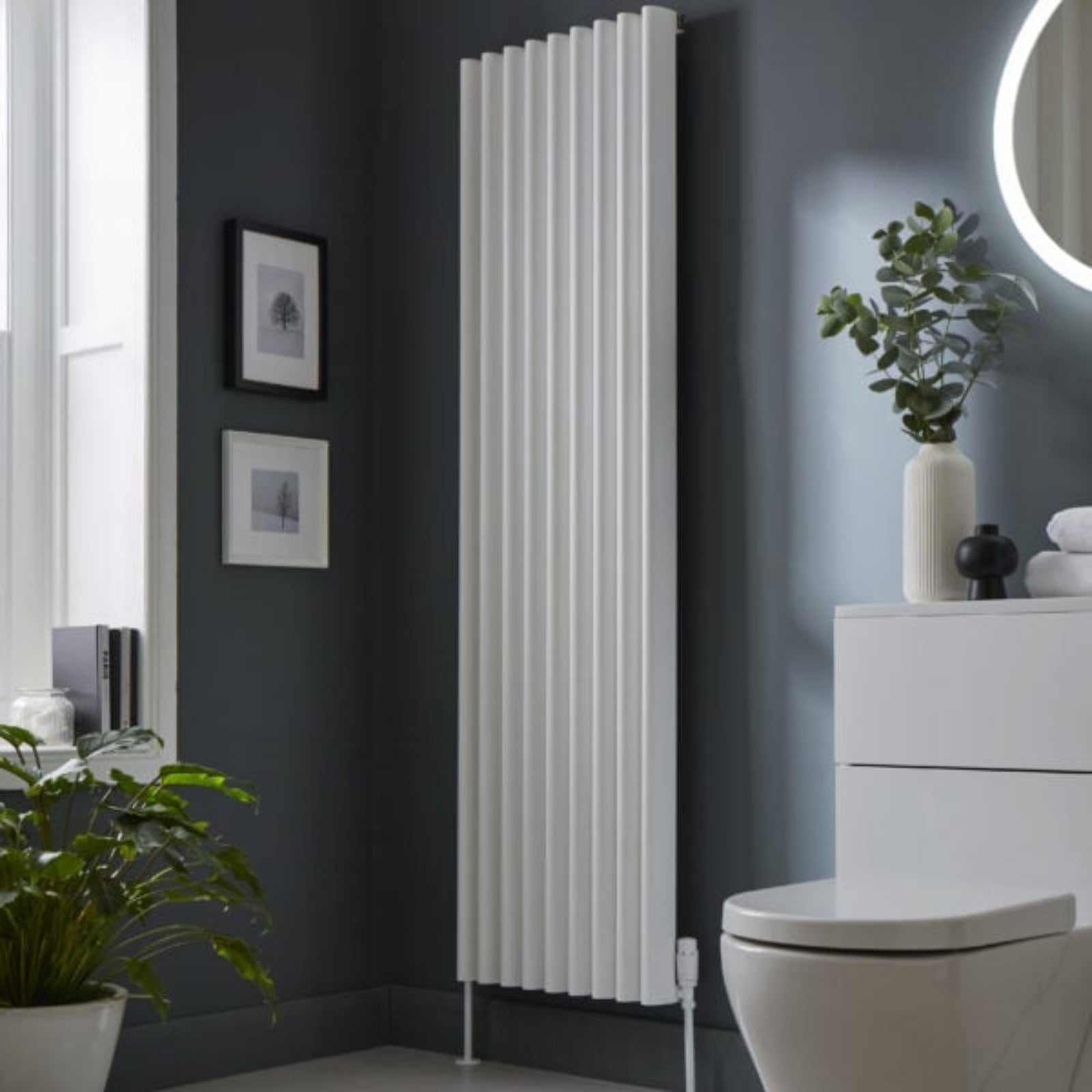 Kartell TORONTO 1775mm H x 490mm W White Vertical Aluminium Radiator - ALRAD-1-1809-WT