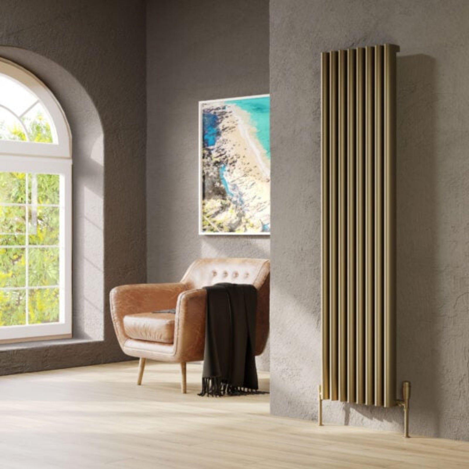 Kartell TORONTO 1775mm H x 600mm W Bronze Vertical Aluminium Radiator - ALRAD-1-1811-BZ