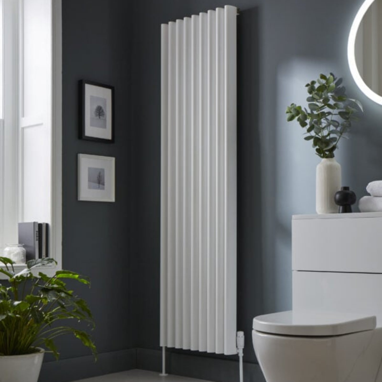 Kartell TORONTO 1775mm H x 600mm W White Vertical Aluminium Radiator - ALRAD-1-1811-WT