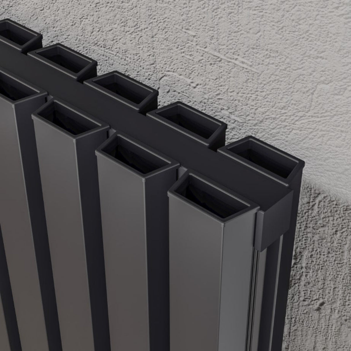 Kartell HAMILTON 1780mm H x 286mm W Grey Vertical Double Aluminium Radiator - ALRAD-13-1805-GY