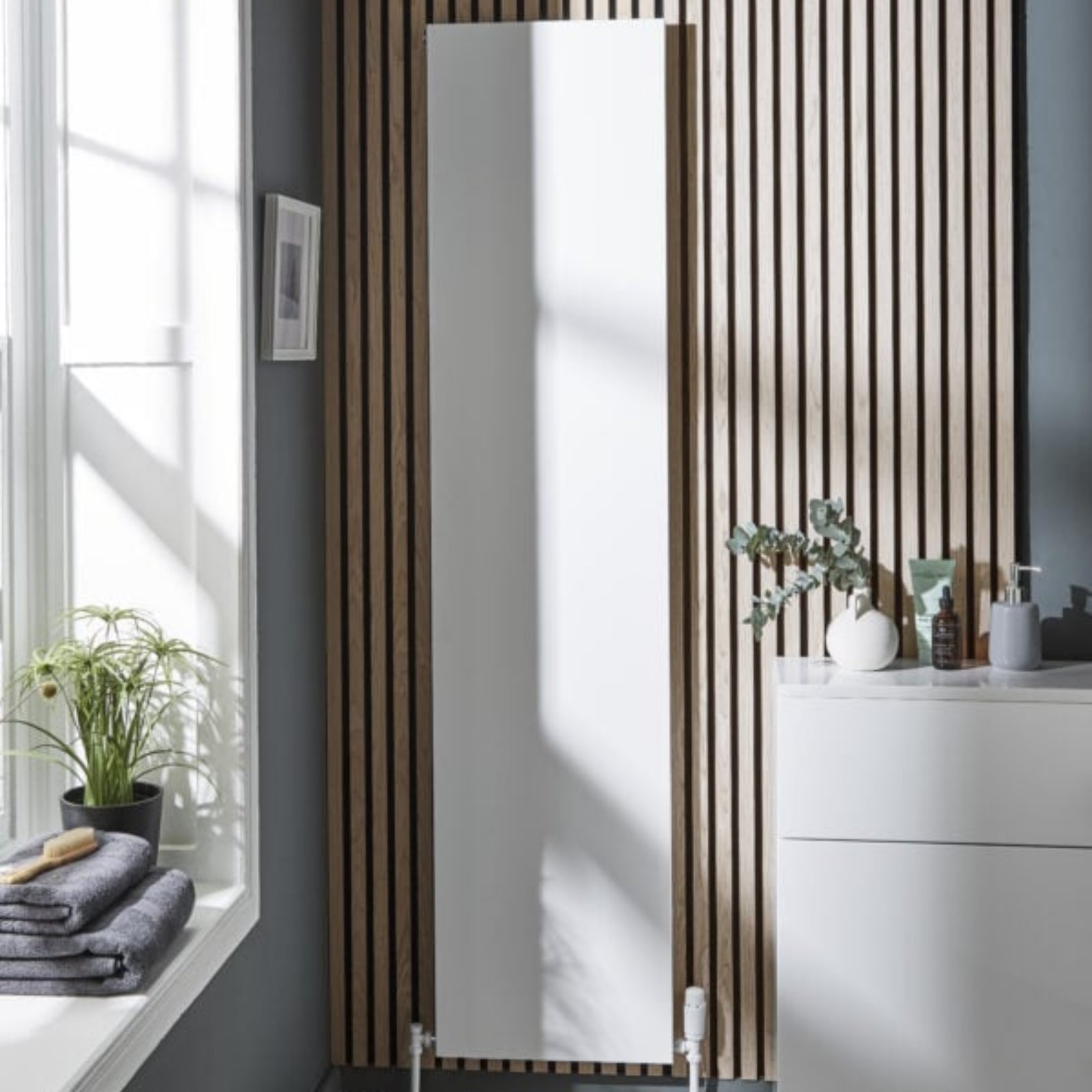 Kartell BRAMPTON 1777mm H x 404mm W White Vertical Aluminium Radiator - ALRAD-14-1802-WT