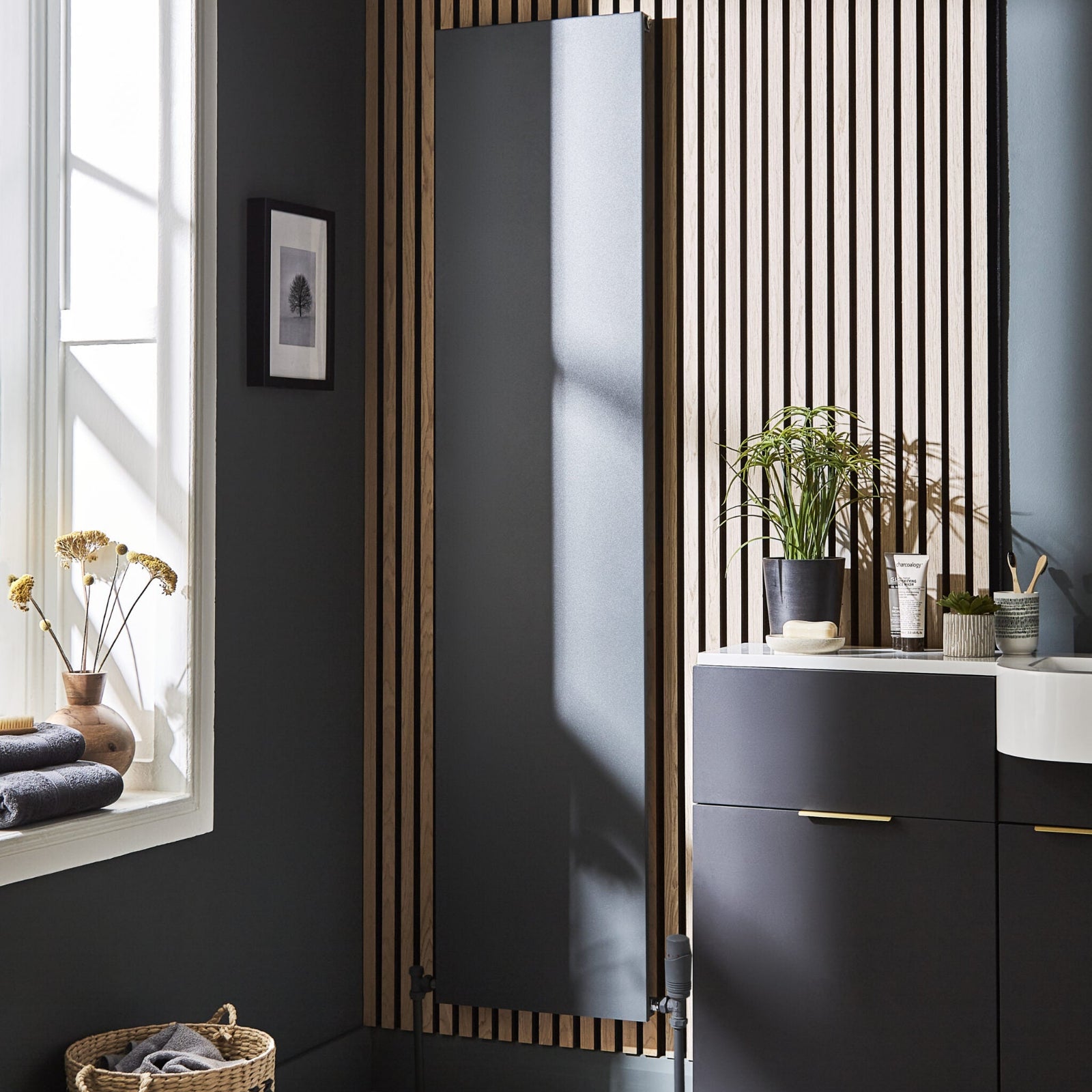 Kartell BRAMPTON 1777mm H x 608mm W Grey Vertical Aluminium Radiator - ALRAD-14-1803-GY