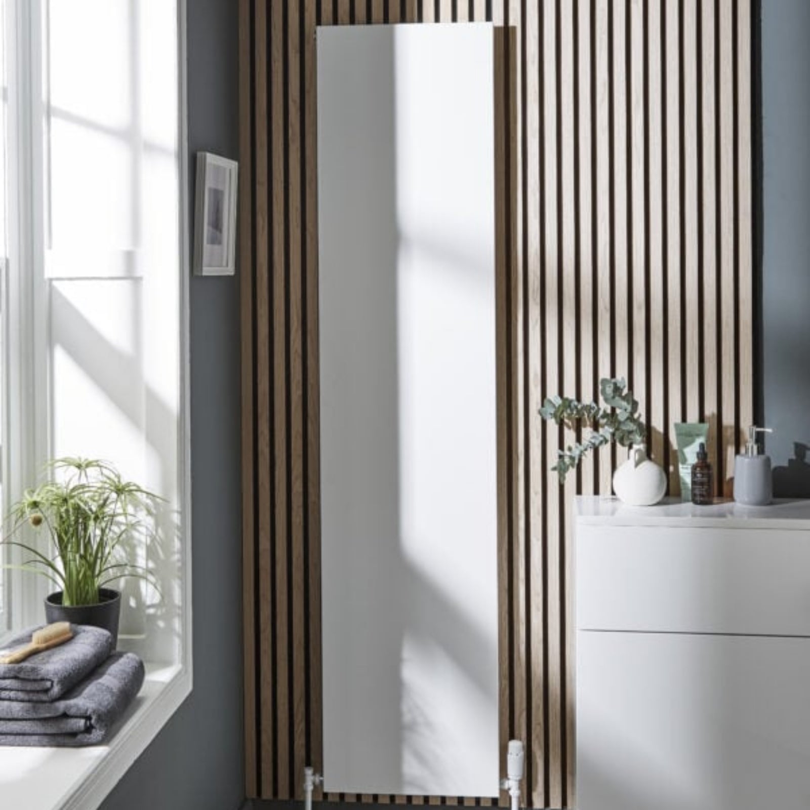 Kartell BRAMPTON 1777mm H x 608mm W White Vertical Aluminium Radiator - ALRAD-14-1803-WT