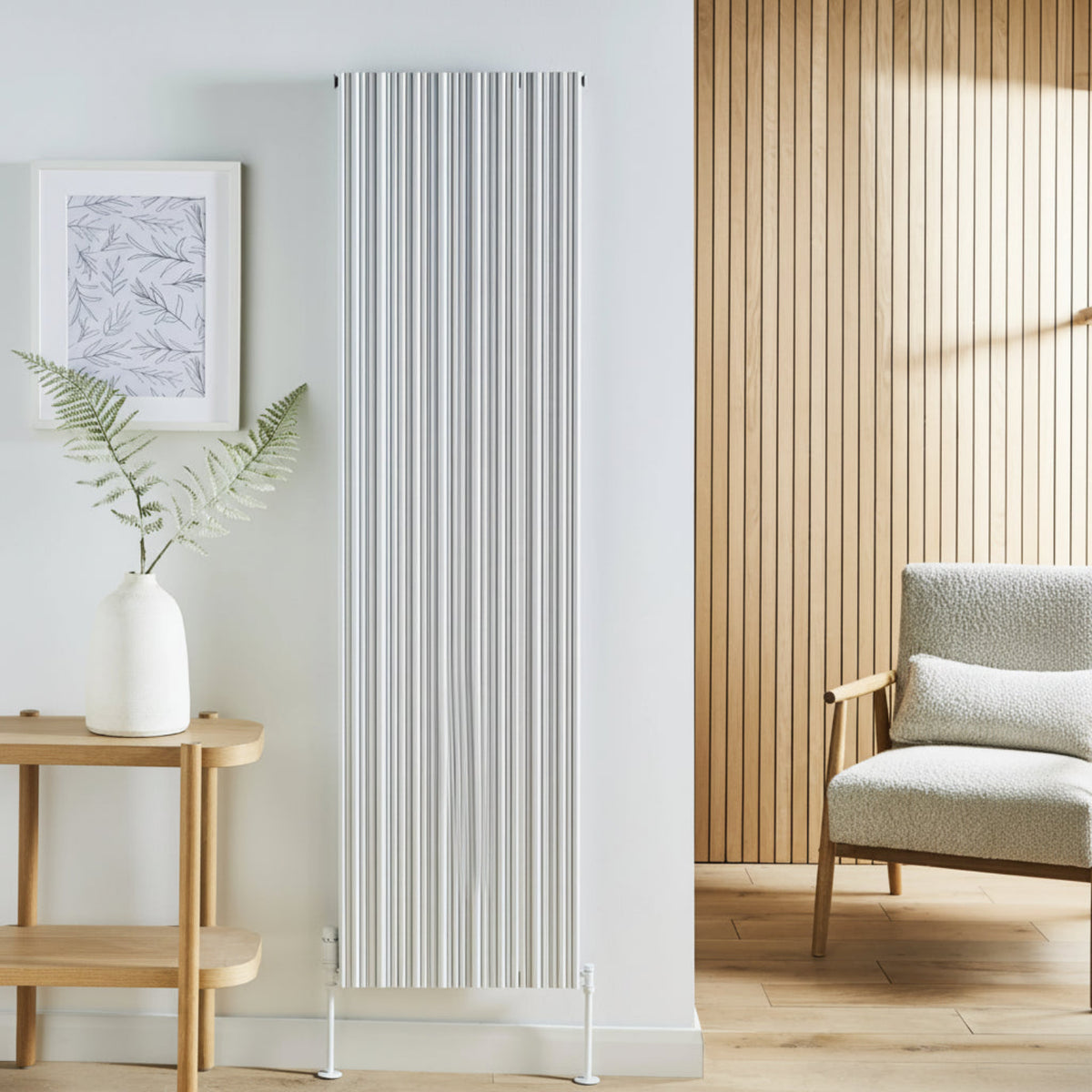 Kartell QUEBEC 1775mm H x 359mm W White Vertical Single Aluminium Radiator - ALRAD-5-1803-WT