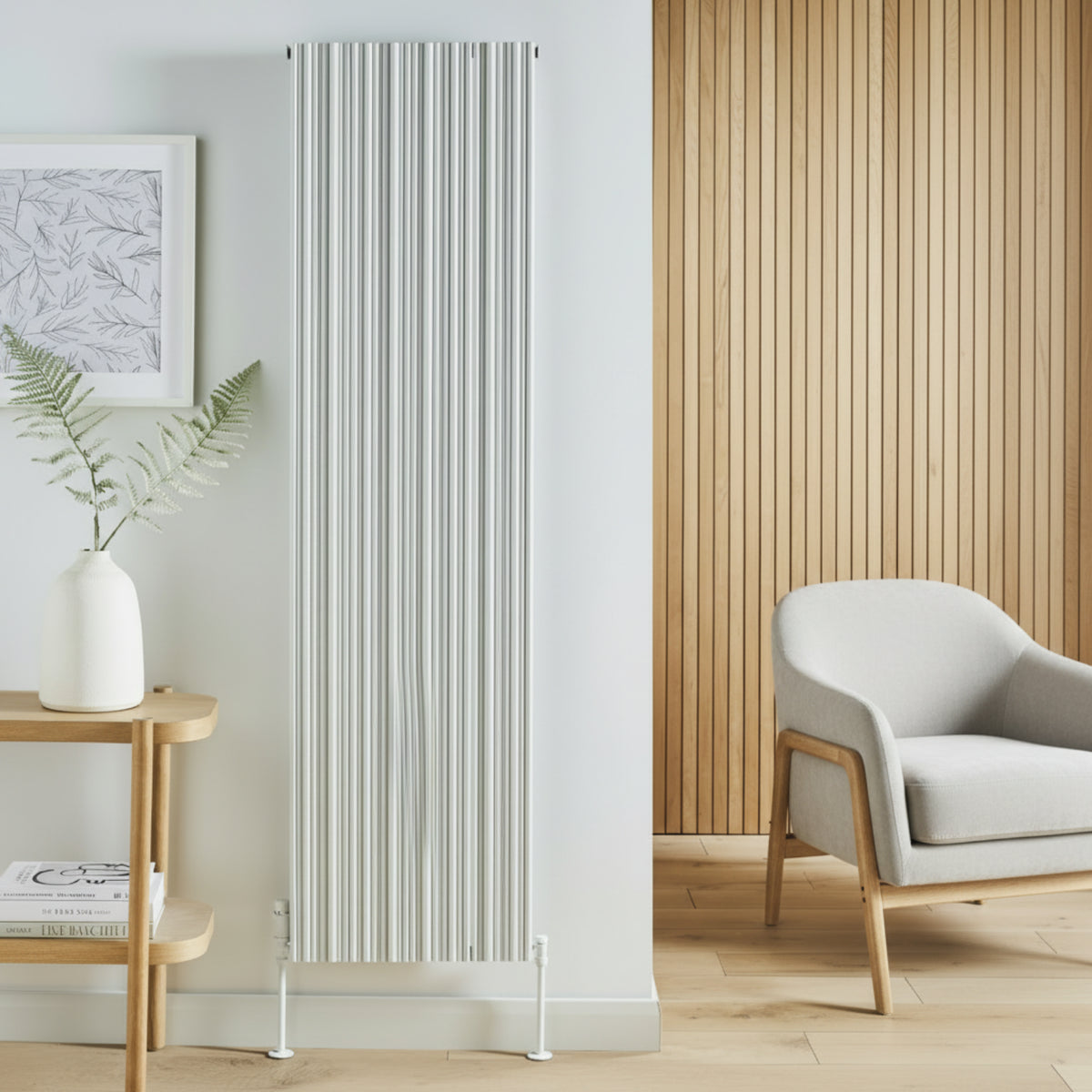 Kartell QUEBEC 1775mm H x 479mm W White Vertical Single Aluminium Radiator - ALRAD-5-1804-WT