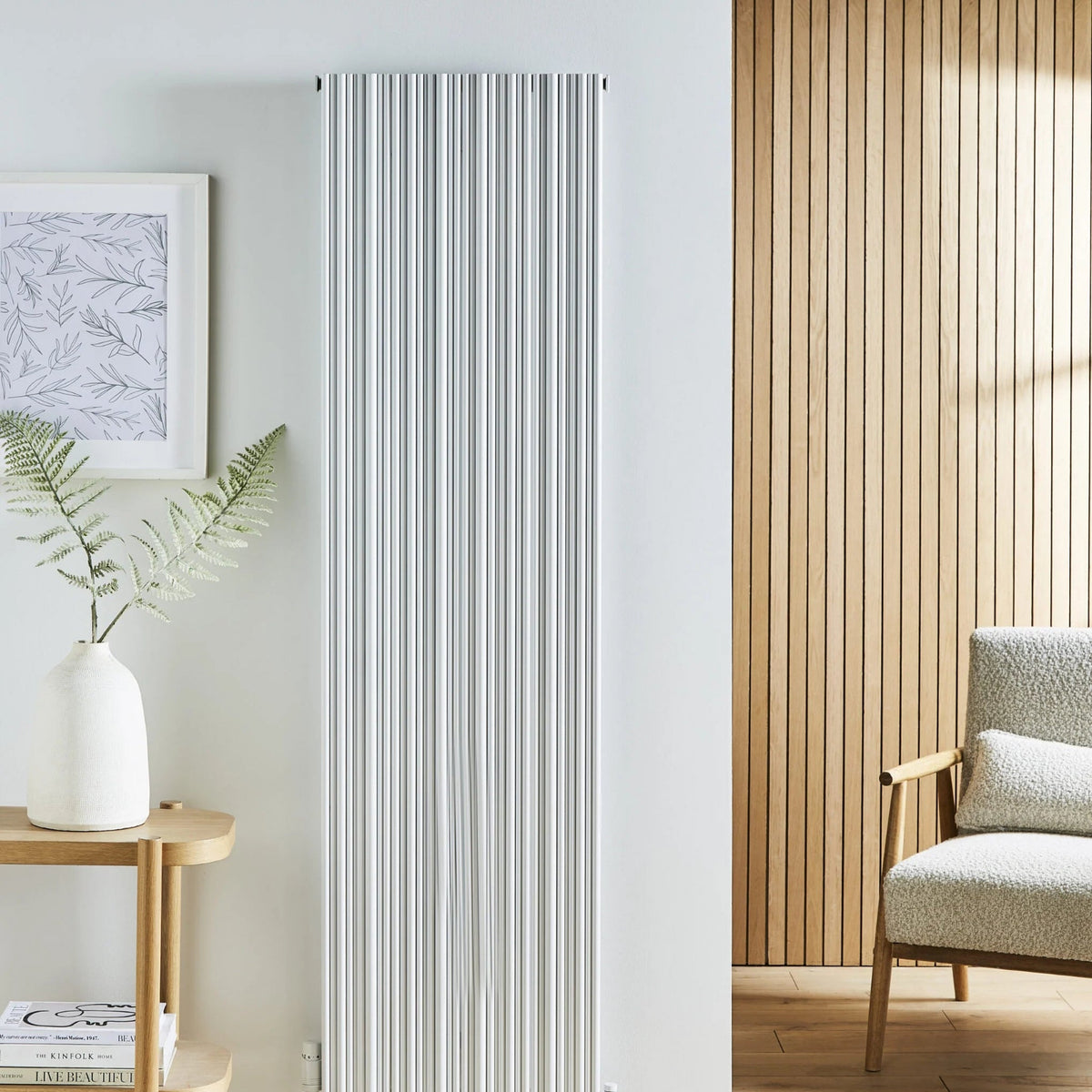 Kartell QUEBEC 1775mm H x 599mm W White Vertical Single Aluminium Radiator - ALRAD-5-1805-WT