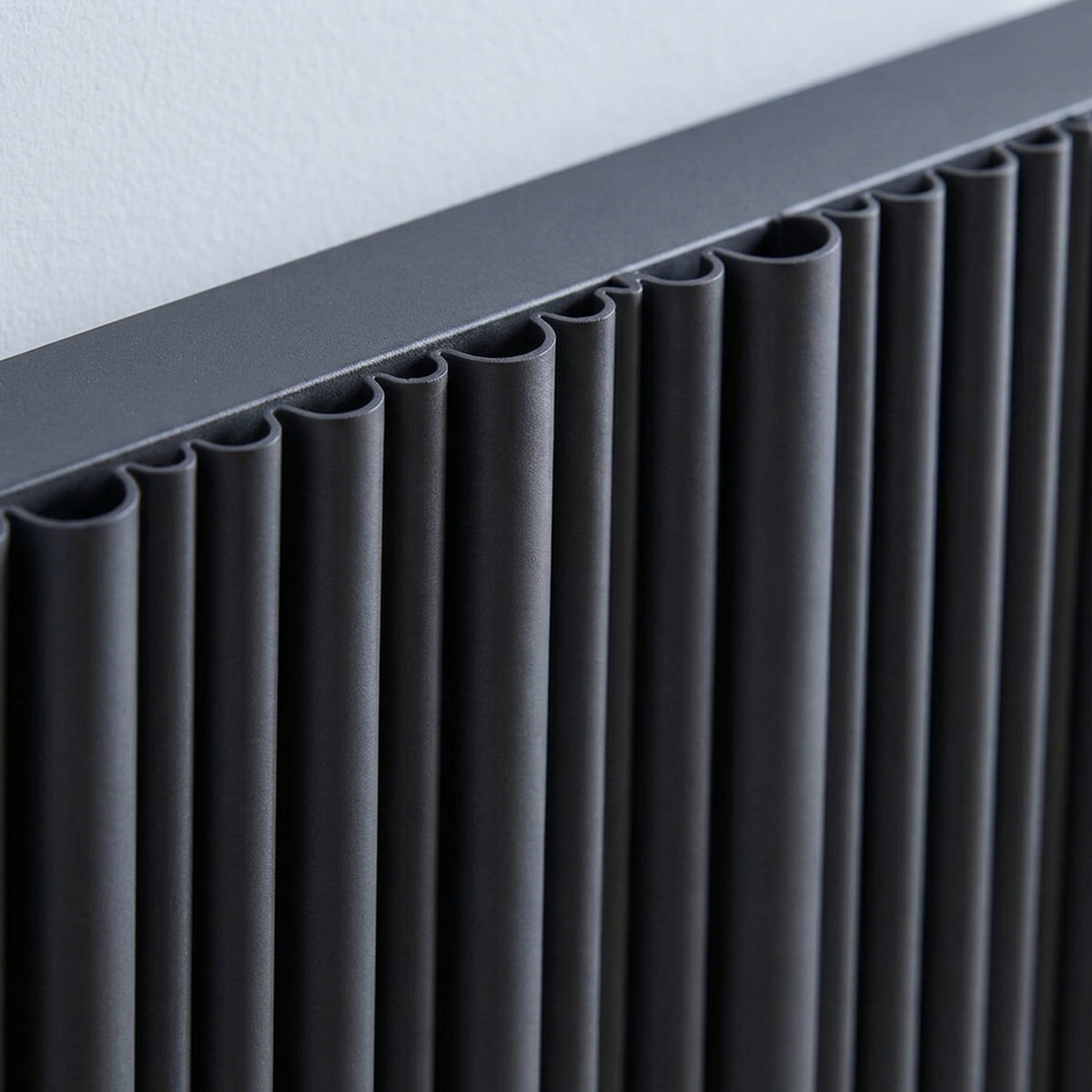 Kartell QUEBEC 575mm H x 1439mm W Grey Horizontal Single Aluminium Radiator - ALRAD-5-612-GY