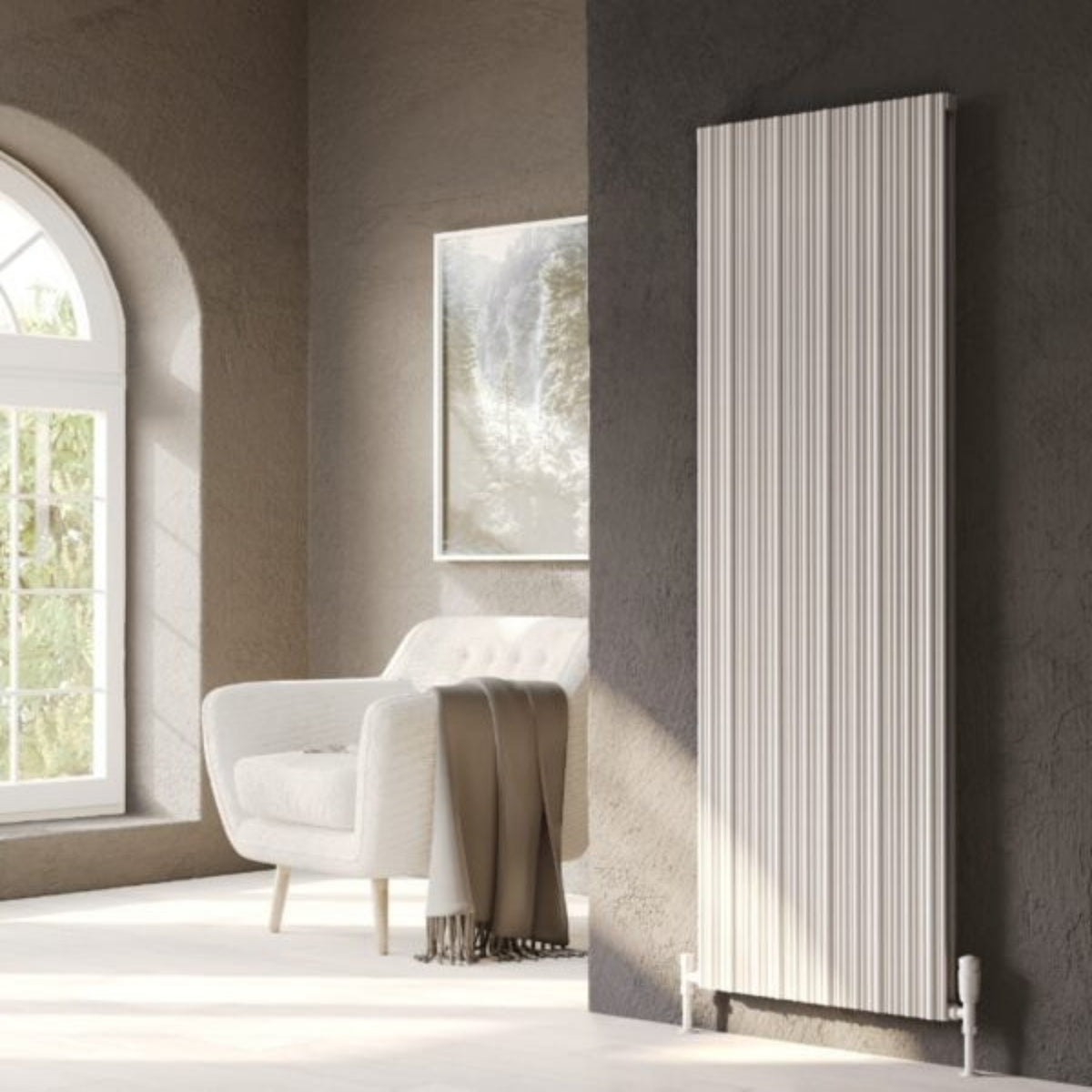 Kartell QUEBEC 1775mm H x 359mm W White Vertical Double Aluminium Radiator - ALRAD-6-1803-WT