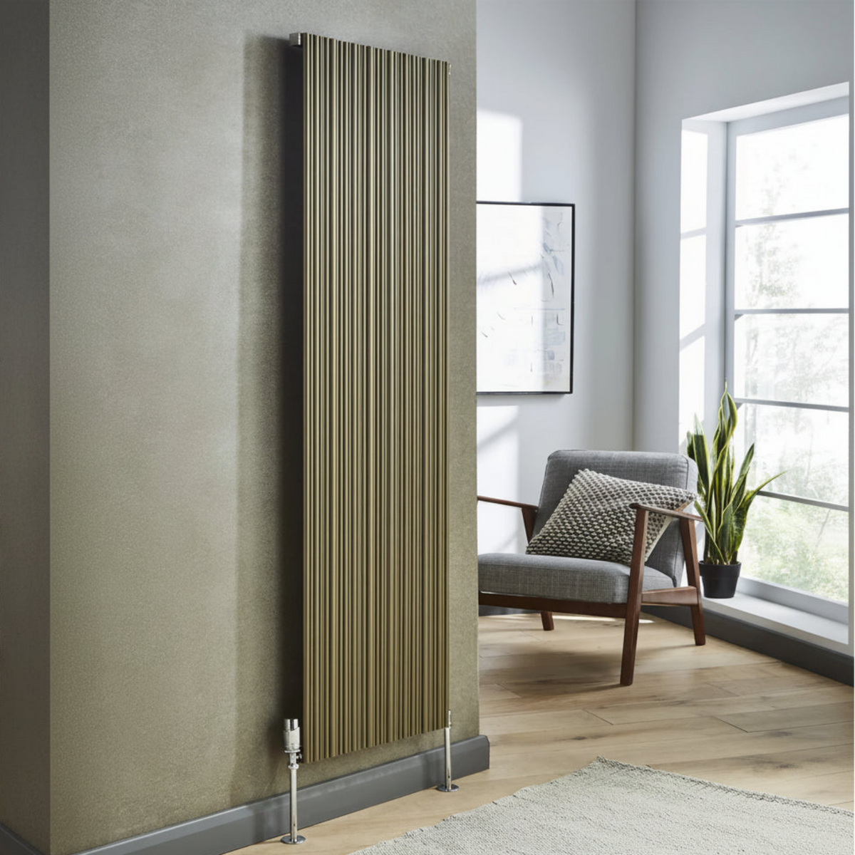 Kartell QUEBEC 1775mm H x 479mm W Bronze Vertical Double Aluminium Radiator - ALRAD-6-1804-BZ