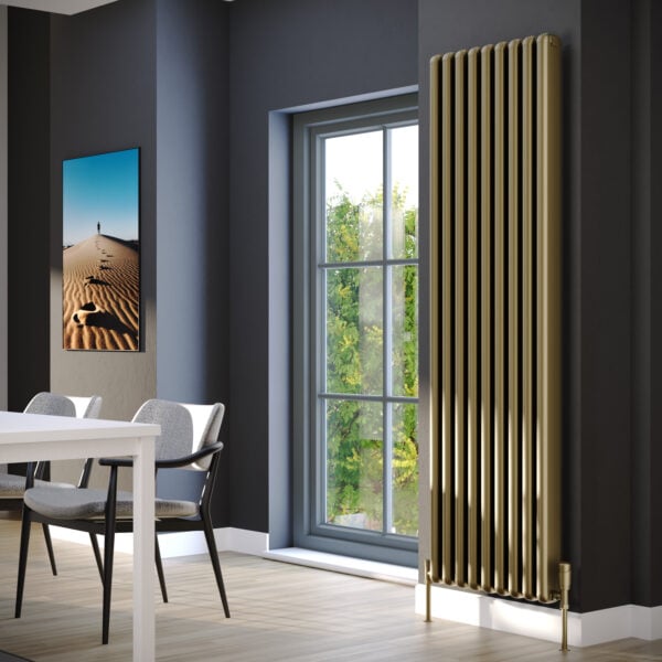 Kartell CALGARY 1800mm H x 280mm W Bronze Vertical Aluminium Radiator - ALRAD-7-1805-BZ