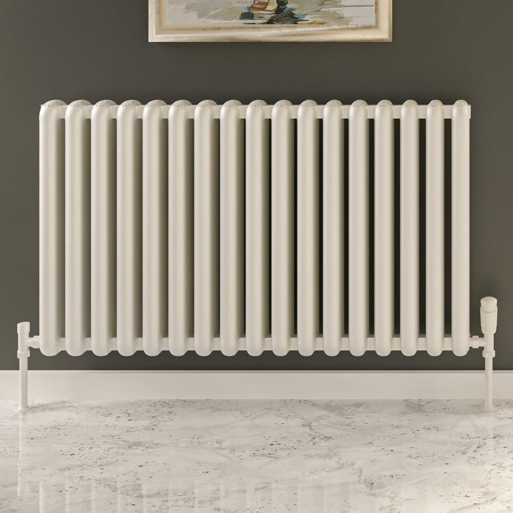 Kartell CALGARY 600mm H x 760mm W White Horizontal Aluminium Radiator - ALRAD-7-613-WT