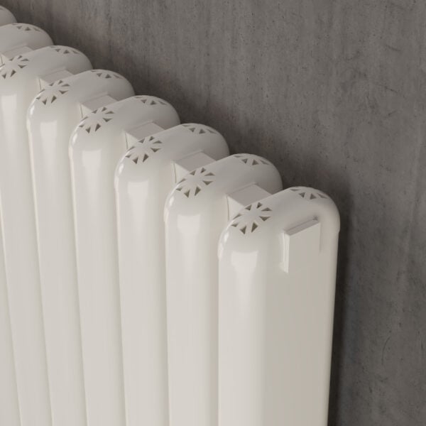 Kartell CALGARY 600mm H x 760mm W White Horizontal Aluminium Radiator - ALRAD-7-613-WT