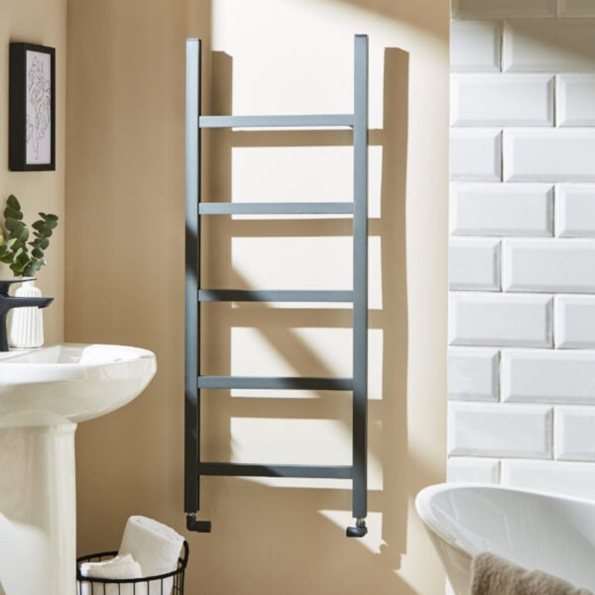 Kartell WELLAND 1710mm H x 500mm W Grey Vertical Aluminium Radiator - ALTWL-2-517-GY