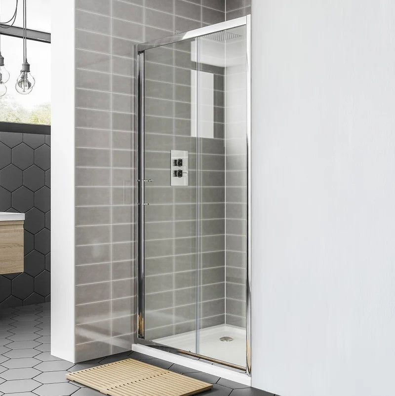 Averi 1100 x 1850mm Clear Glass Sliding Shower Door - Chrome