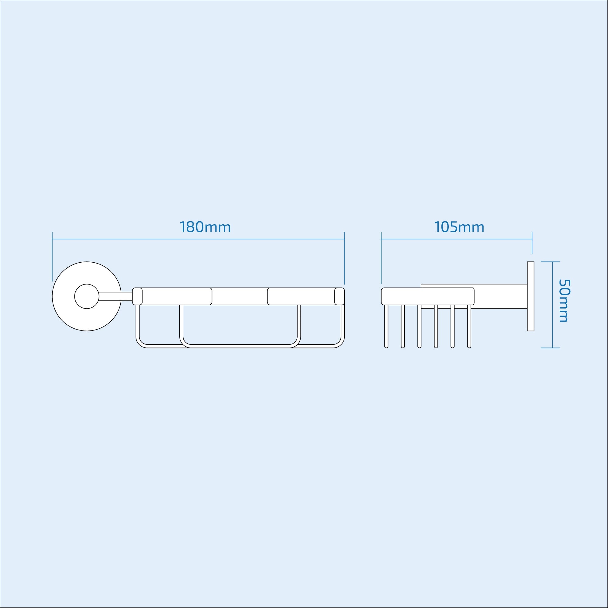 Square Soap Dish & Holder Chrome