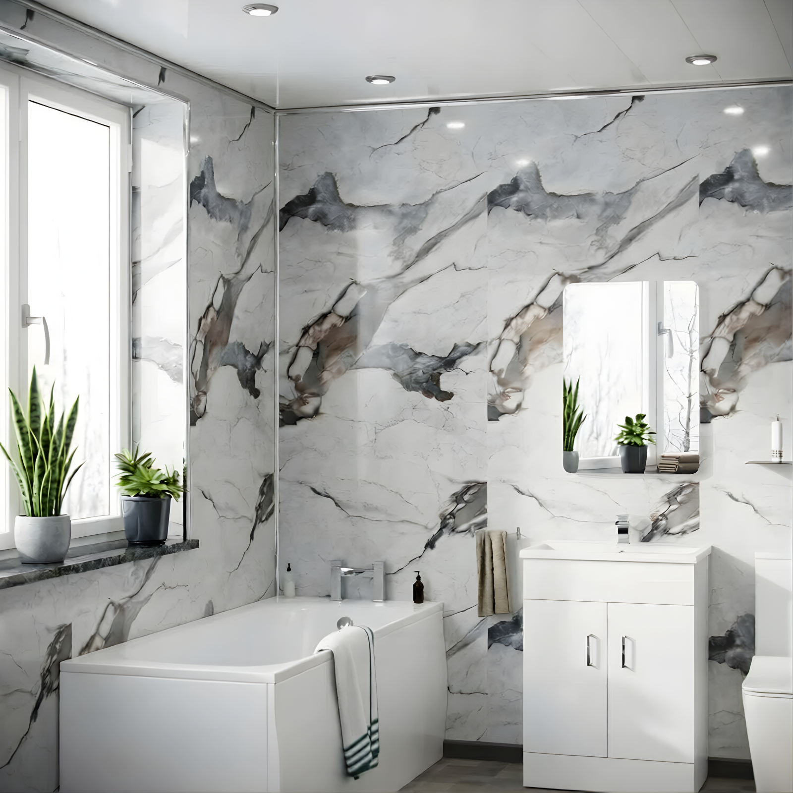 Luna Marble Gloss PVC Shower Wall Panel 1000mm x 2400 mm x 10mm