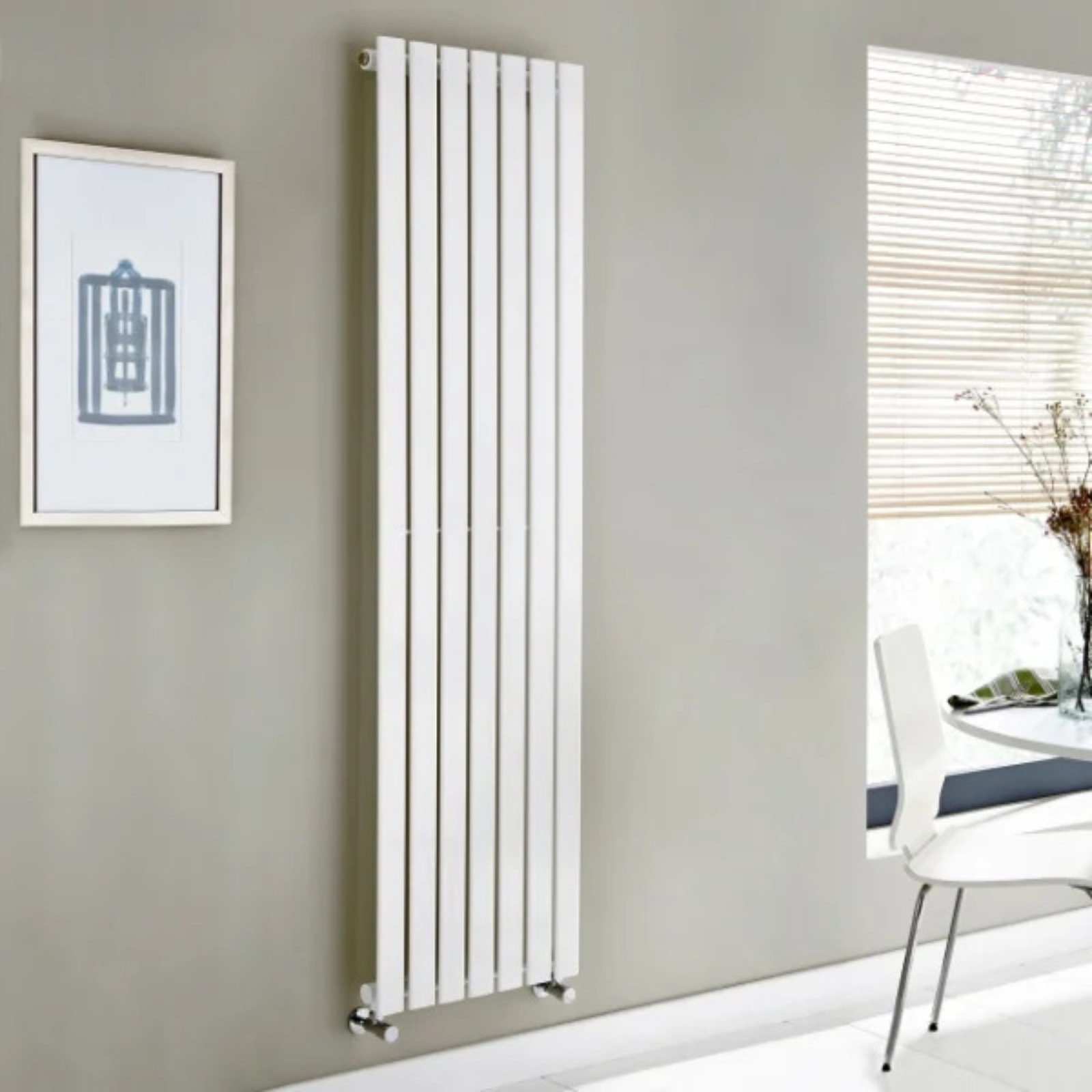 Kartell Boston Double 1800mm H x 420mm W White Vertical Designer Radiator - BOS1800-410DW